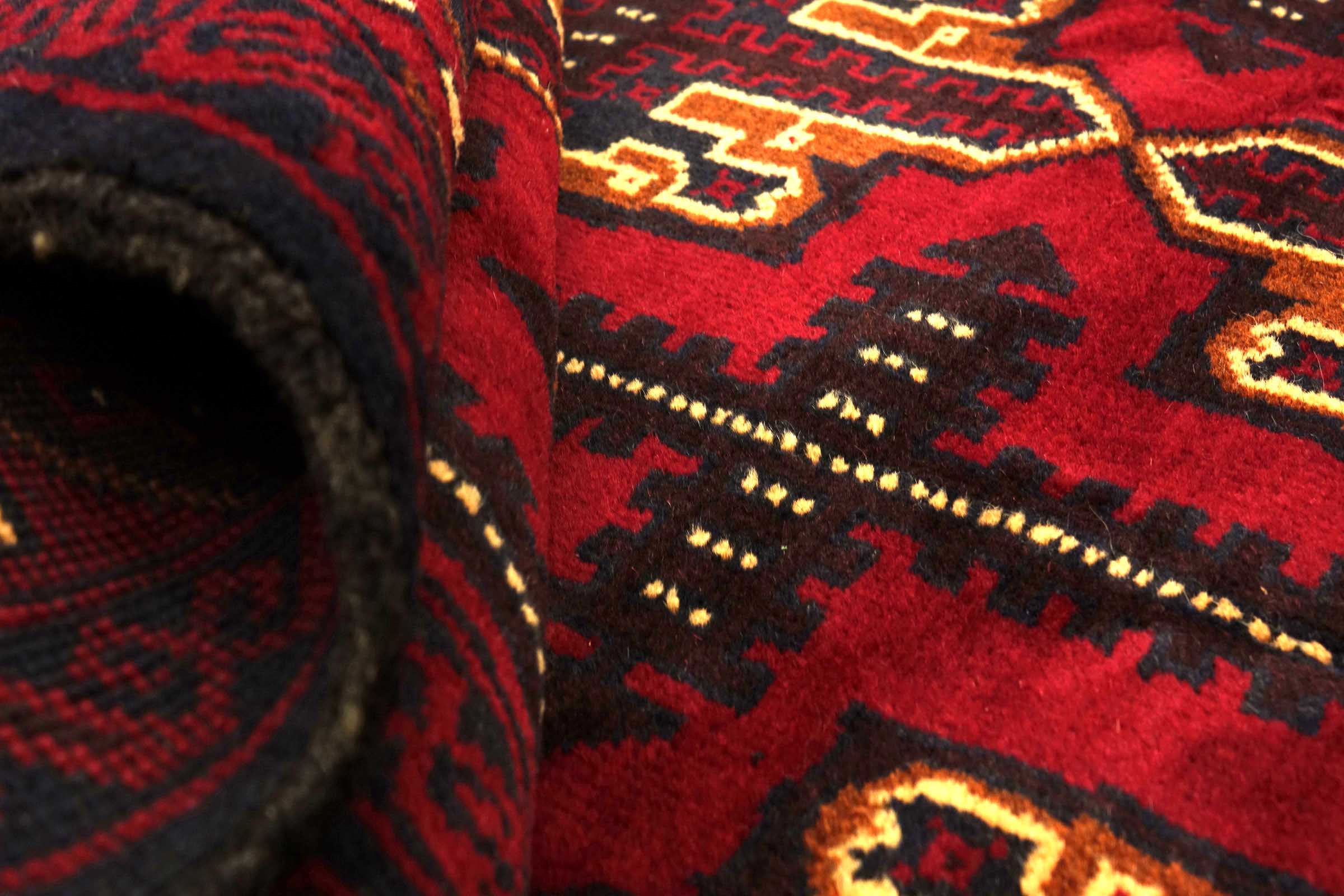 Afghan Belutsch Baluch 120x180 Handgeknüpft Orientteppich Rot Durchgemustert