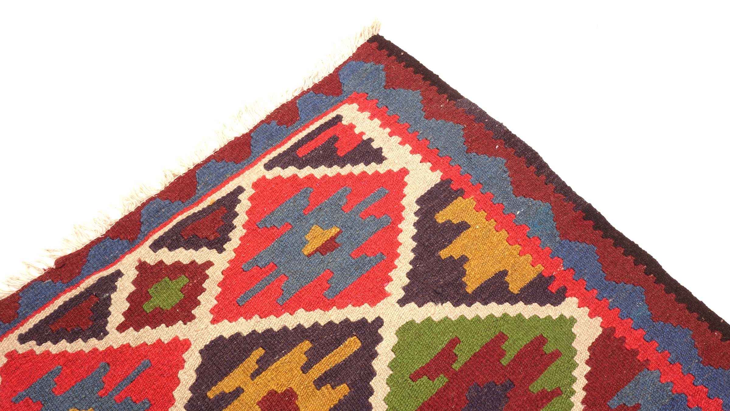 Perserteppich Kelim Ardebil 100x140 Handgewebt Braun Geometrisch Handarbeit Zimmer
