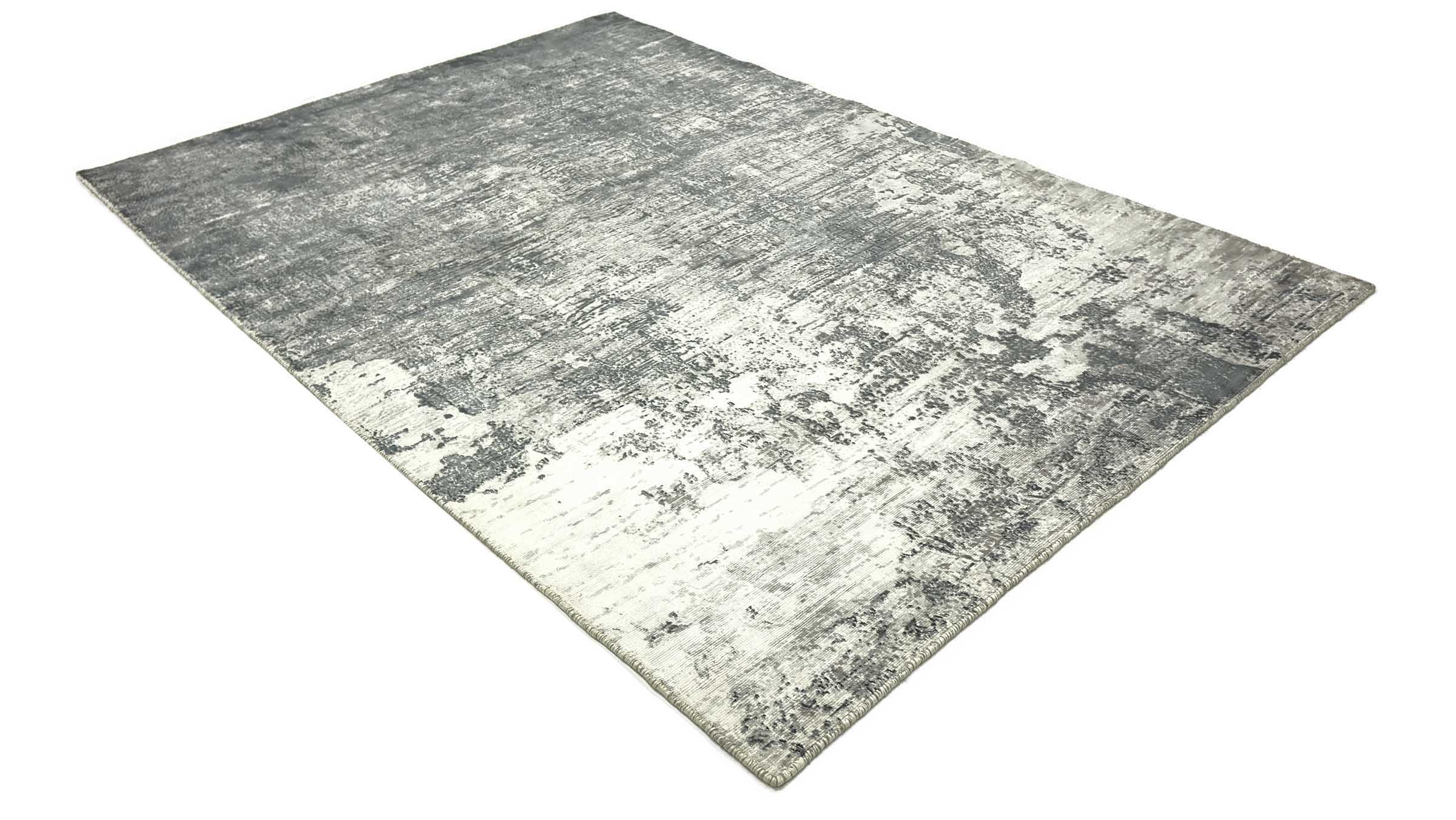 Handloom Vintage 230x160 Handgewebt Teppich 160x230 Grau Abstrakt Handarbeit Orient