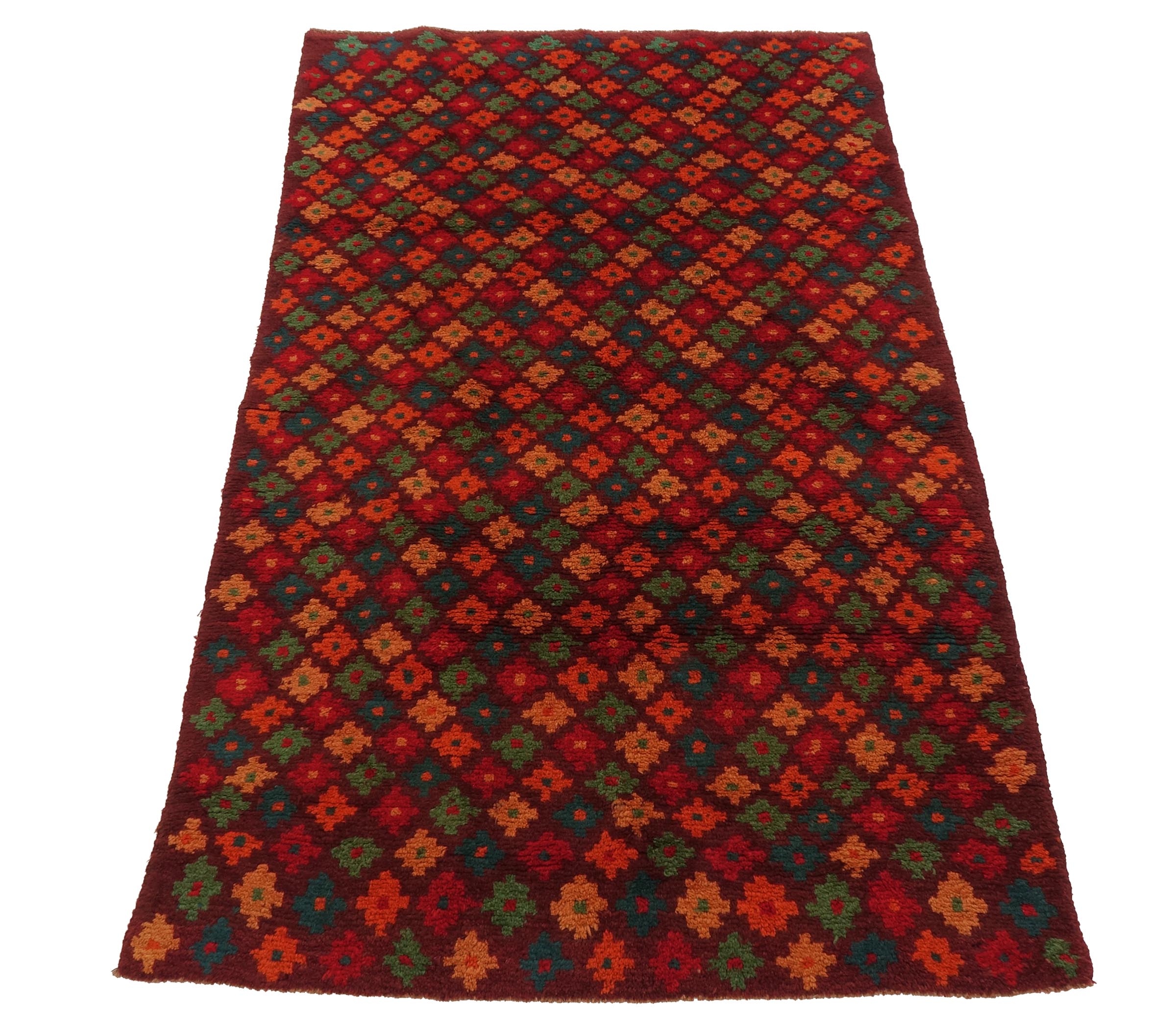 Gabbeh Teppich 110x170 Handgeknüpft Braun Streifen Orientalisch UNIKAT Kurzflor