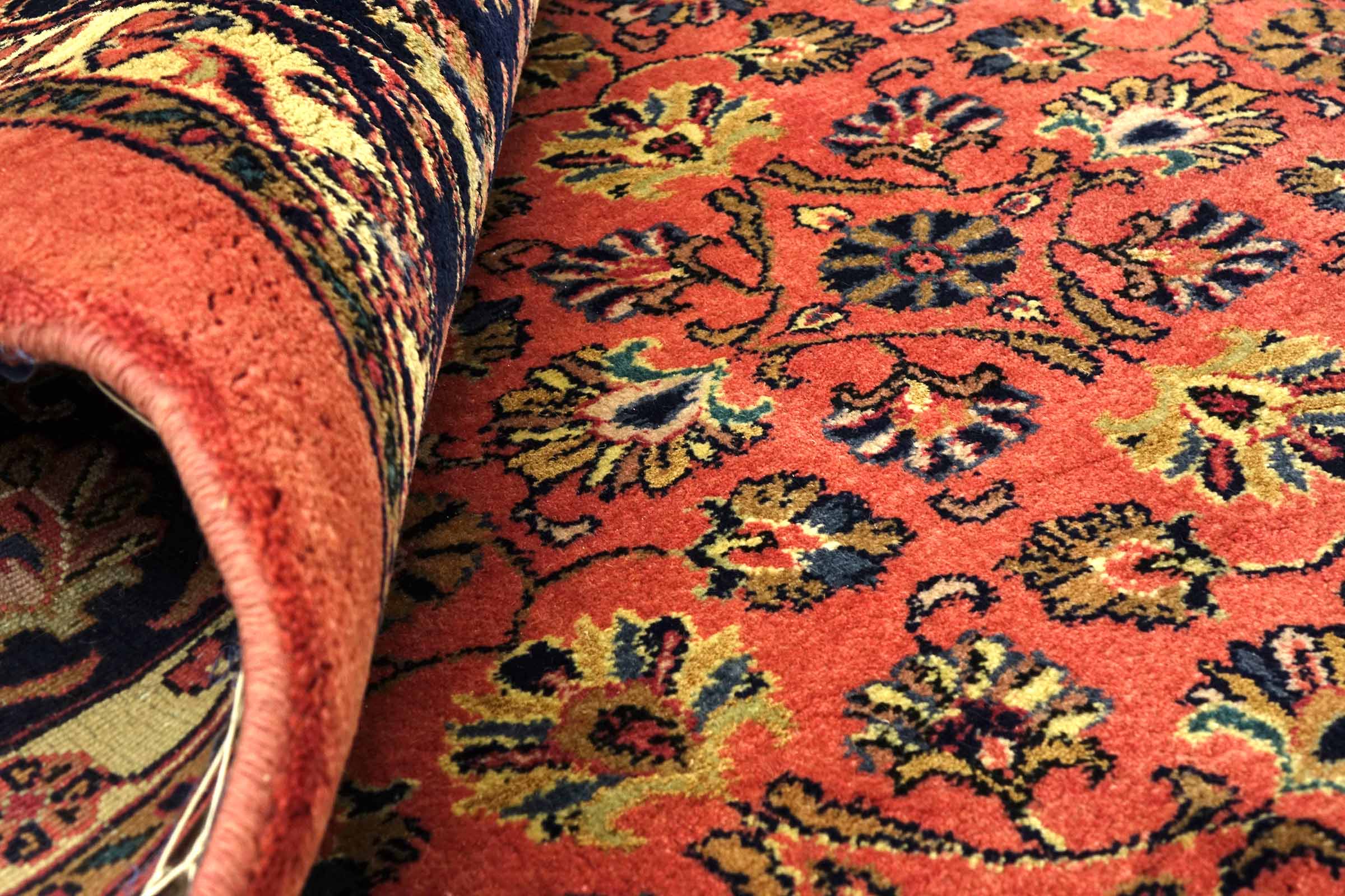 Sarough Teppich 210x240 Handgeknüpft Quadratisch Rosa Floral Wolle Kurzflor Rug