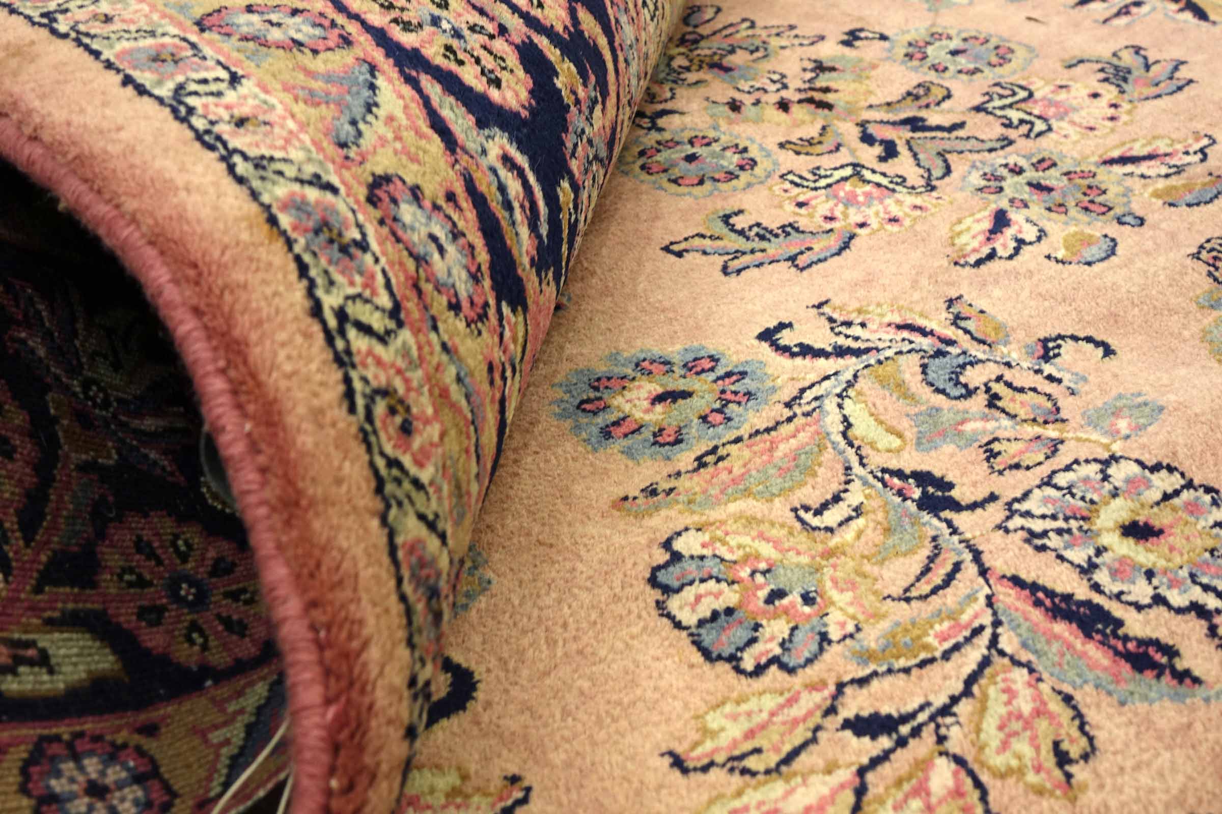 Sarough Teppich 180x280 Handgeknüpft Rosa Floral Wolle Kurzflor Rug