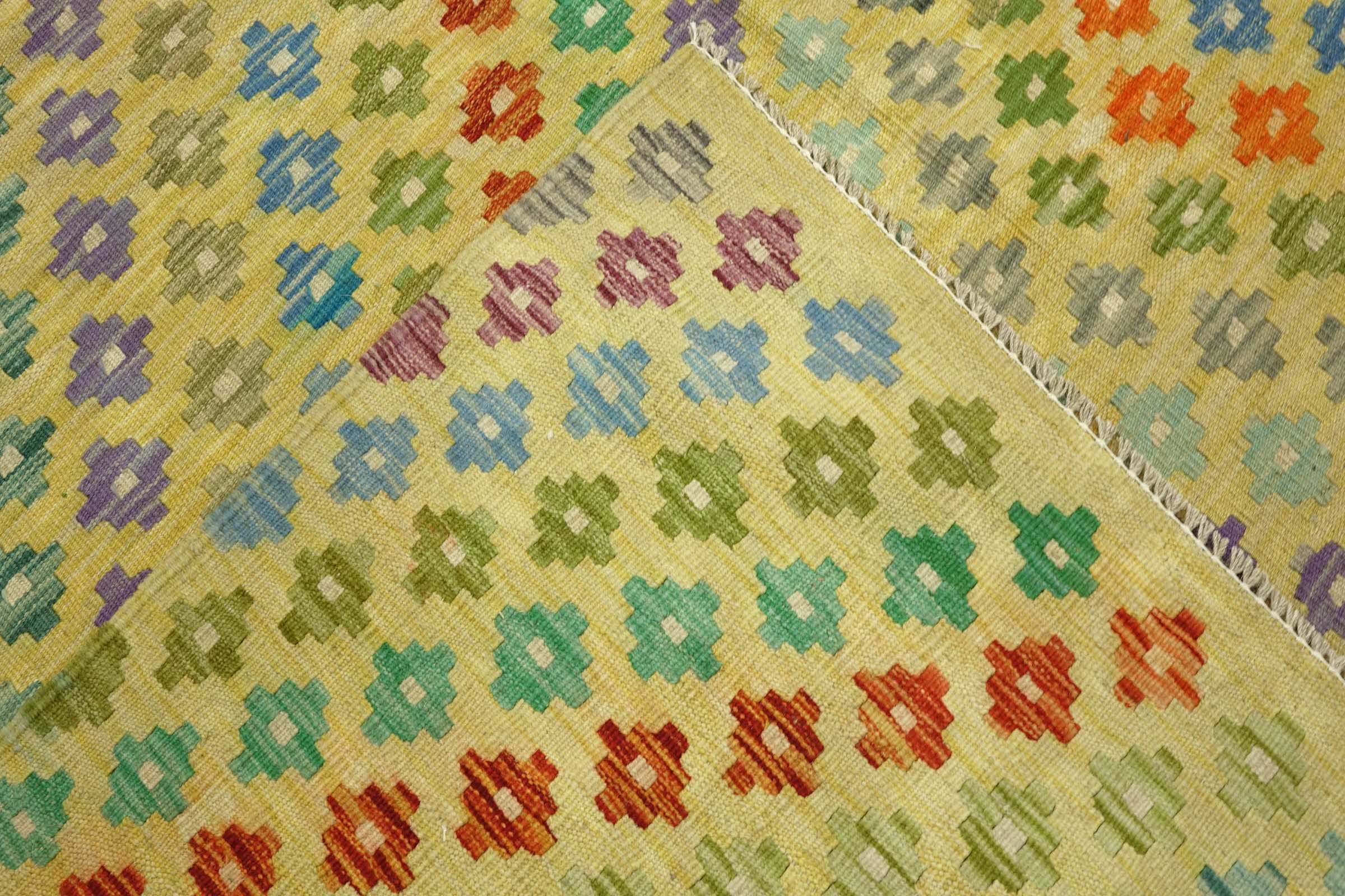 Afghan Maimana Kelim Bunt 170x240 Handgewebt Teppich Bunt Geometrisch Orient