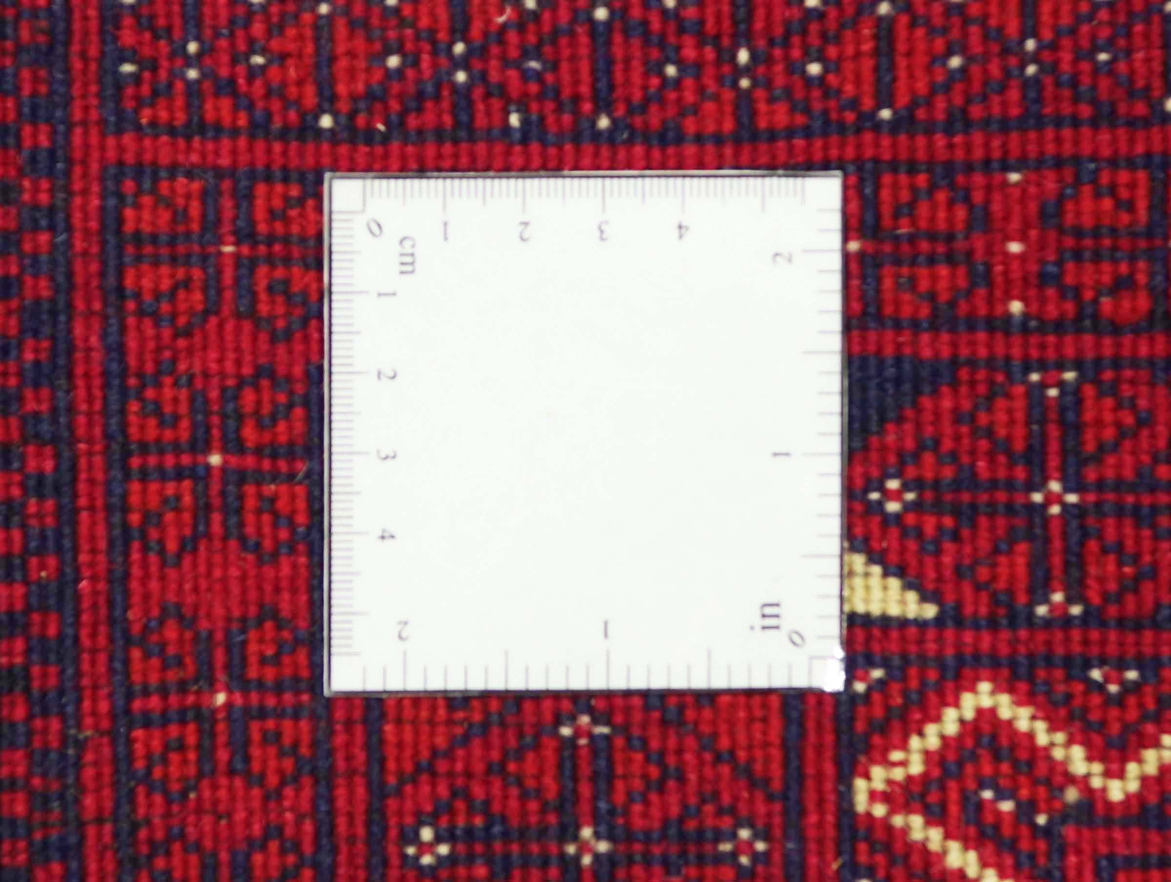 Afghan Teppich 300x400 Handgeknüpft Rot Geometrisch Orient Kurzflor Wohnzimmer