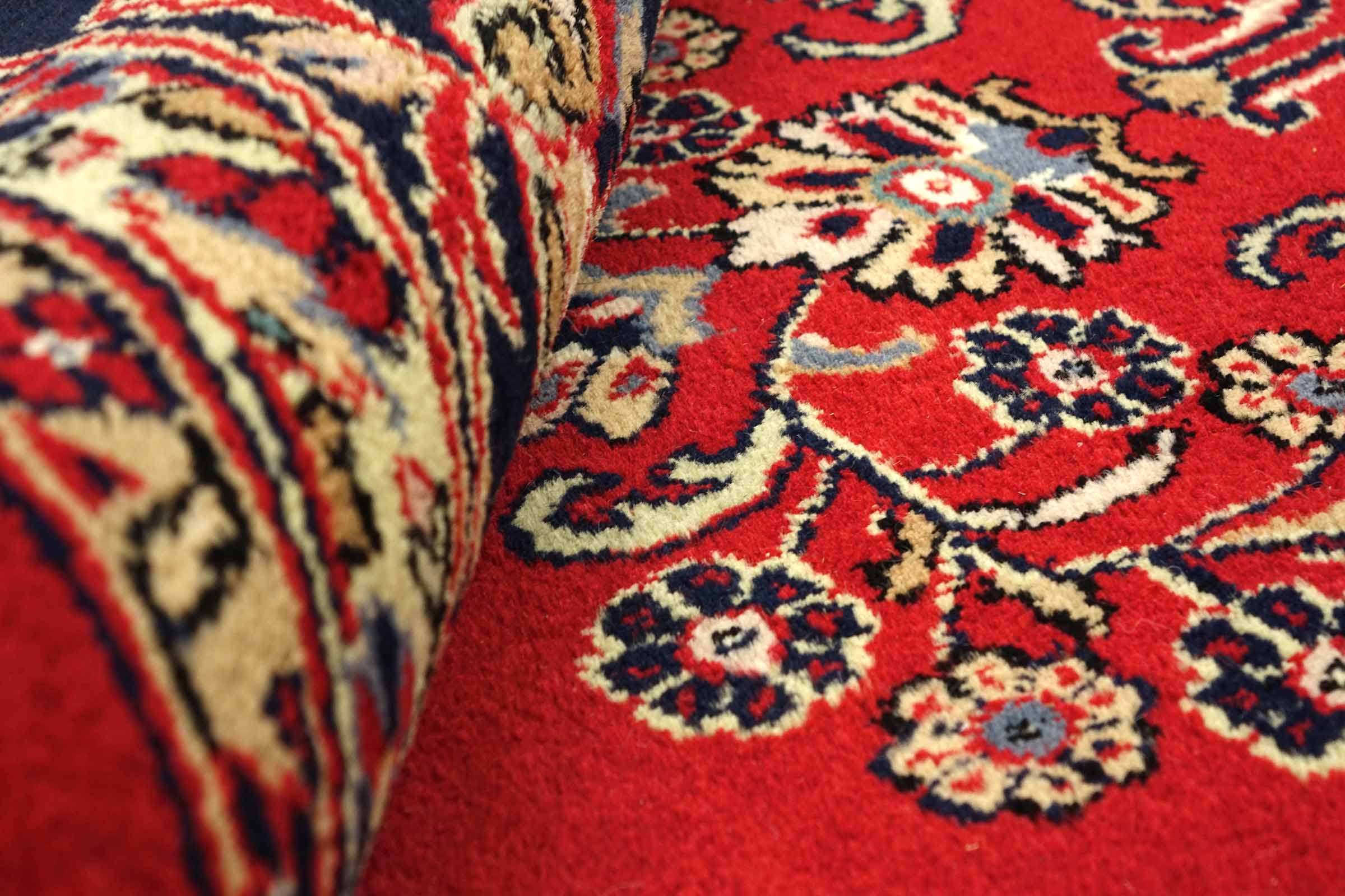 Sarough Teppich 250x300 Handgeknüpft Rot Floral Wolle Kurzflor Rug