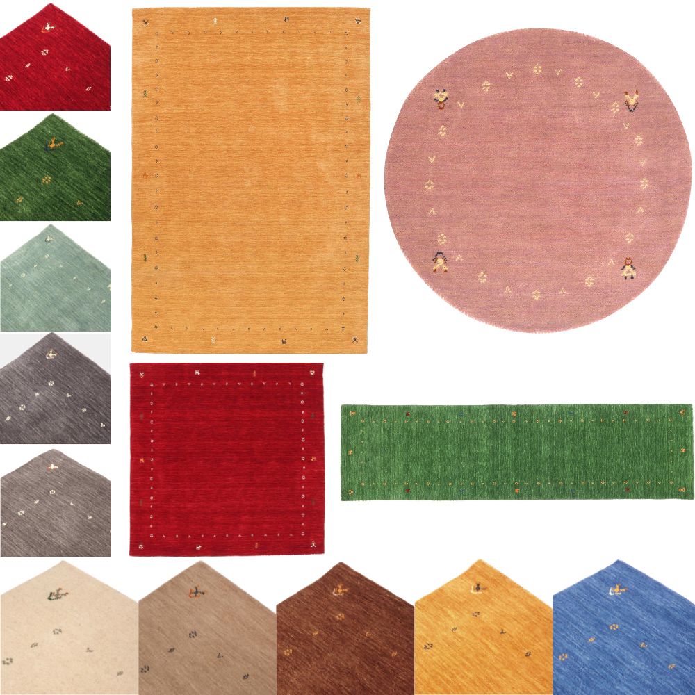 Wool carpet Gabbeh MUTI - handmade 100% virgin wool 18 SIZES 11 COLORS