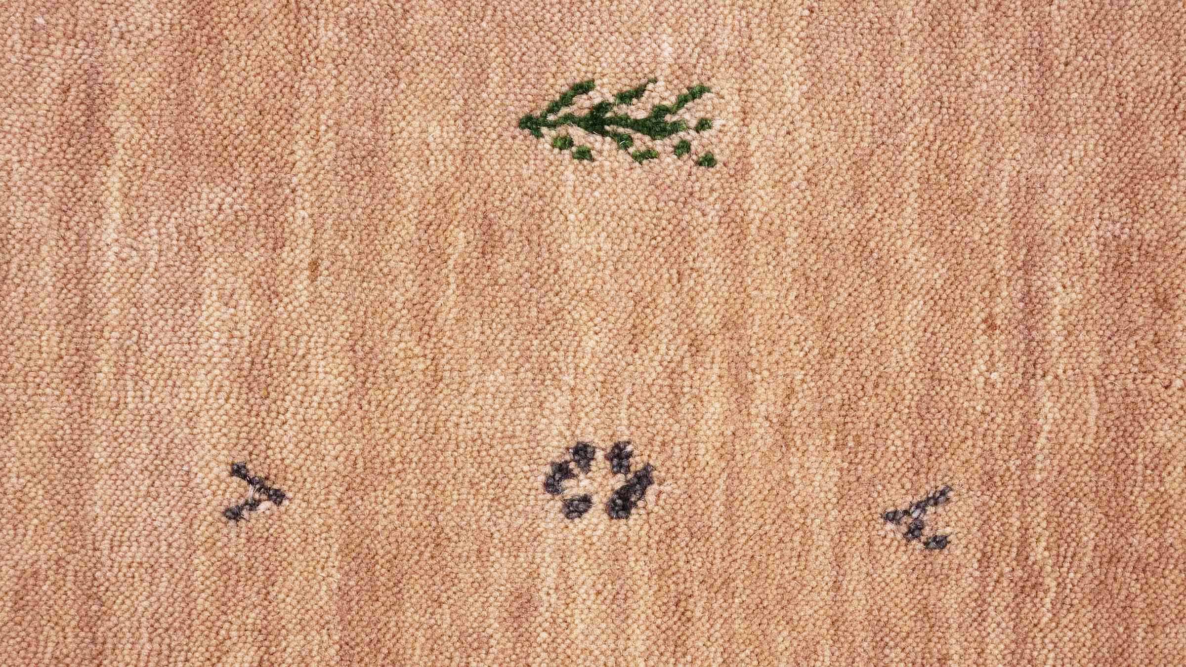Wollteppich Gabbeh MUTI 120x120 Handgewebt Rund Beige Einfarbig Handarbeit