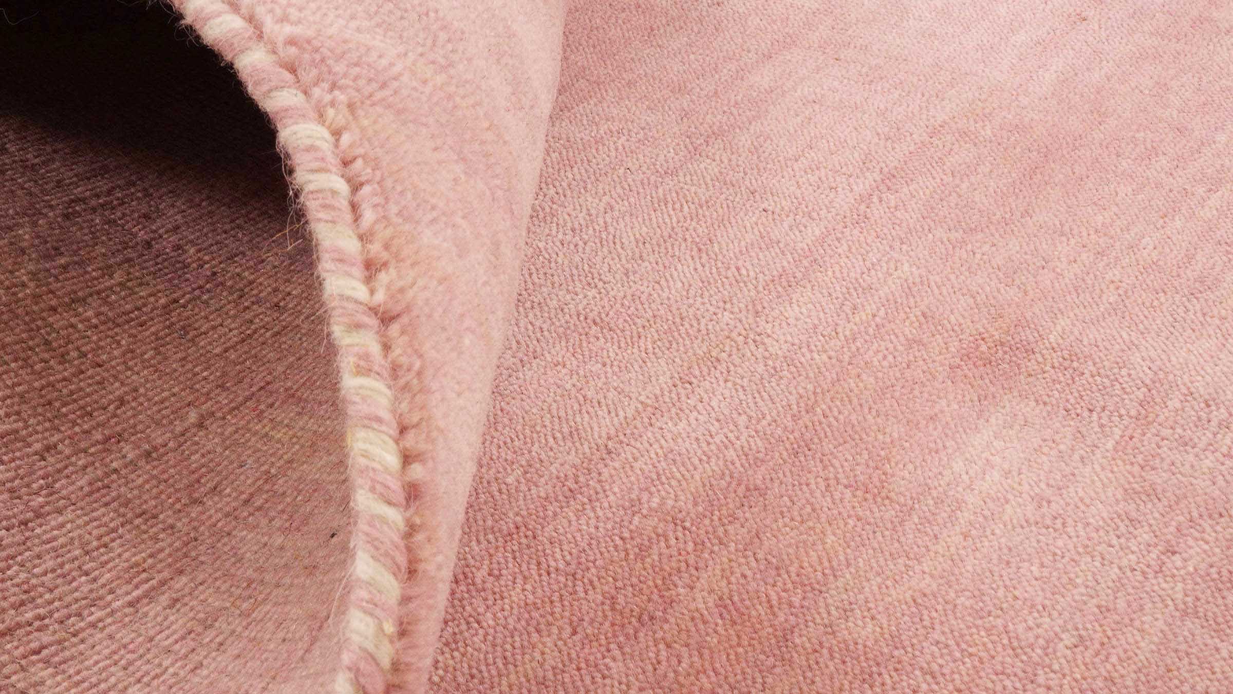 Wool carpet Gabbeh UNI 80x150 handwoven pink plain handwork room