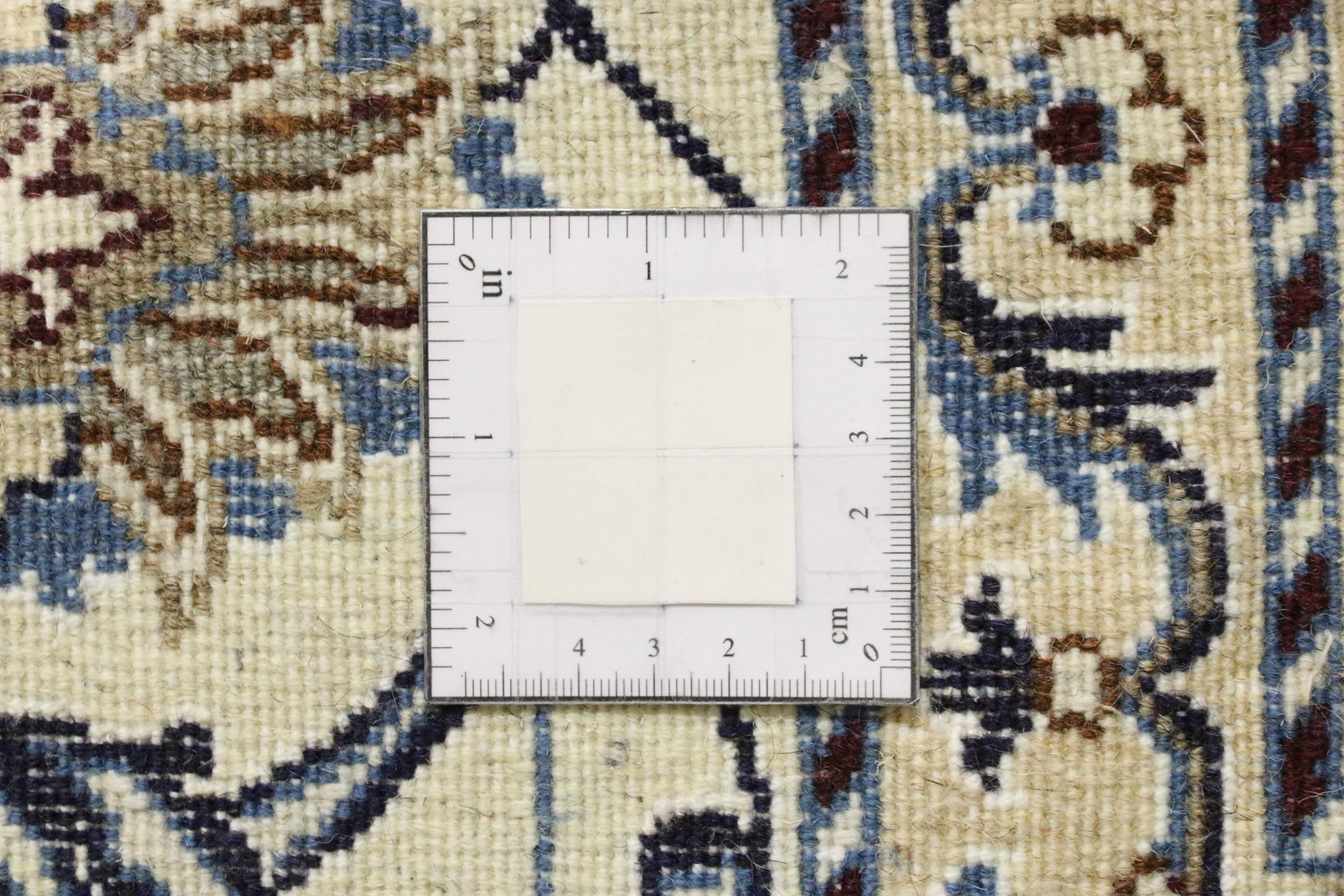 Perserteppich Nain Kashmar 200x300 Handgeknüpft Weiß Medaillon Orientalisch UNIKAT