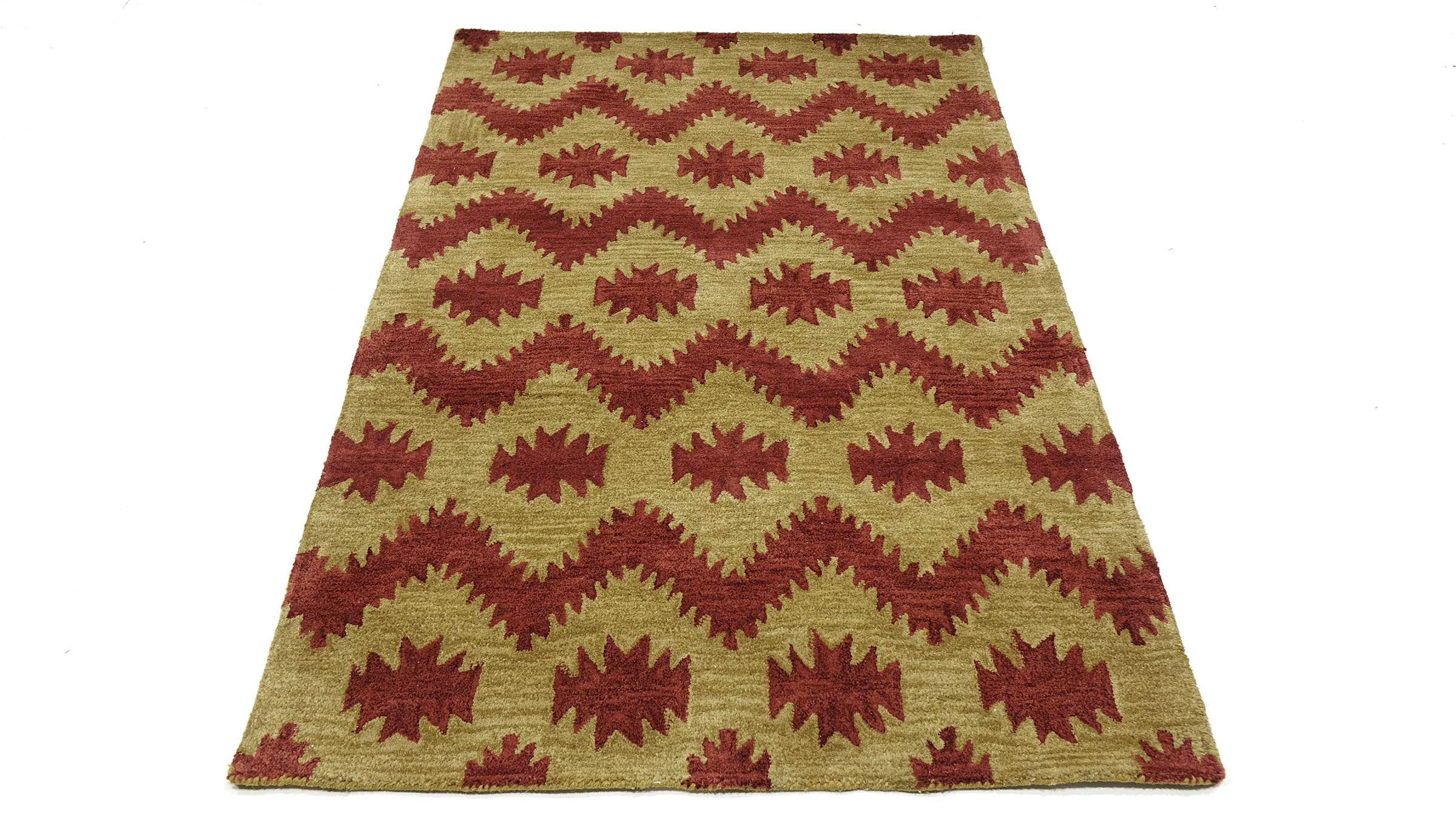 Handgefertigter Teppich 100x150 & 120x180 Beige Durchgemustert Handarbeit Modern