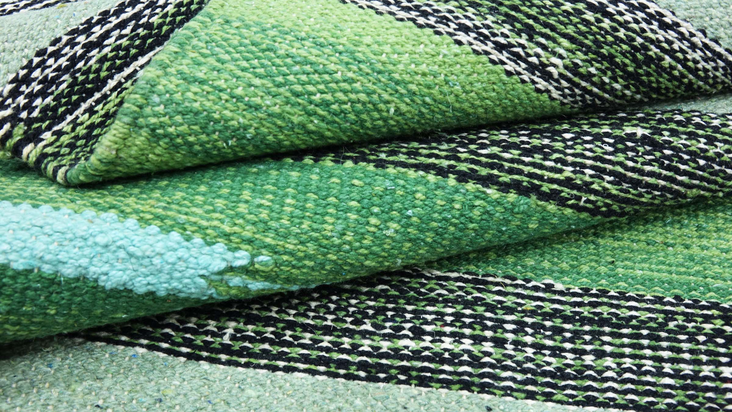 Knallbunter Kelim Teppich 60x90 Handgewebt Mehrfarbig Gestreift Handarbeit Gewebt