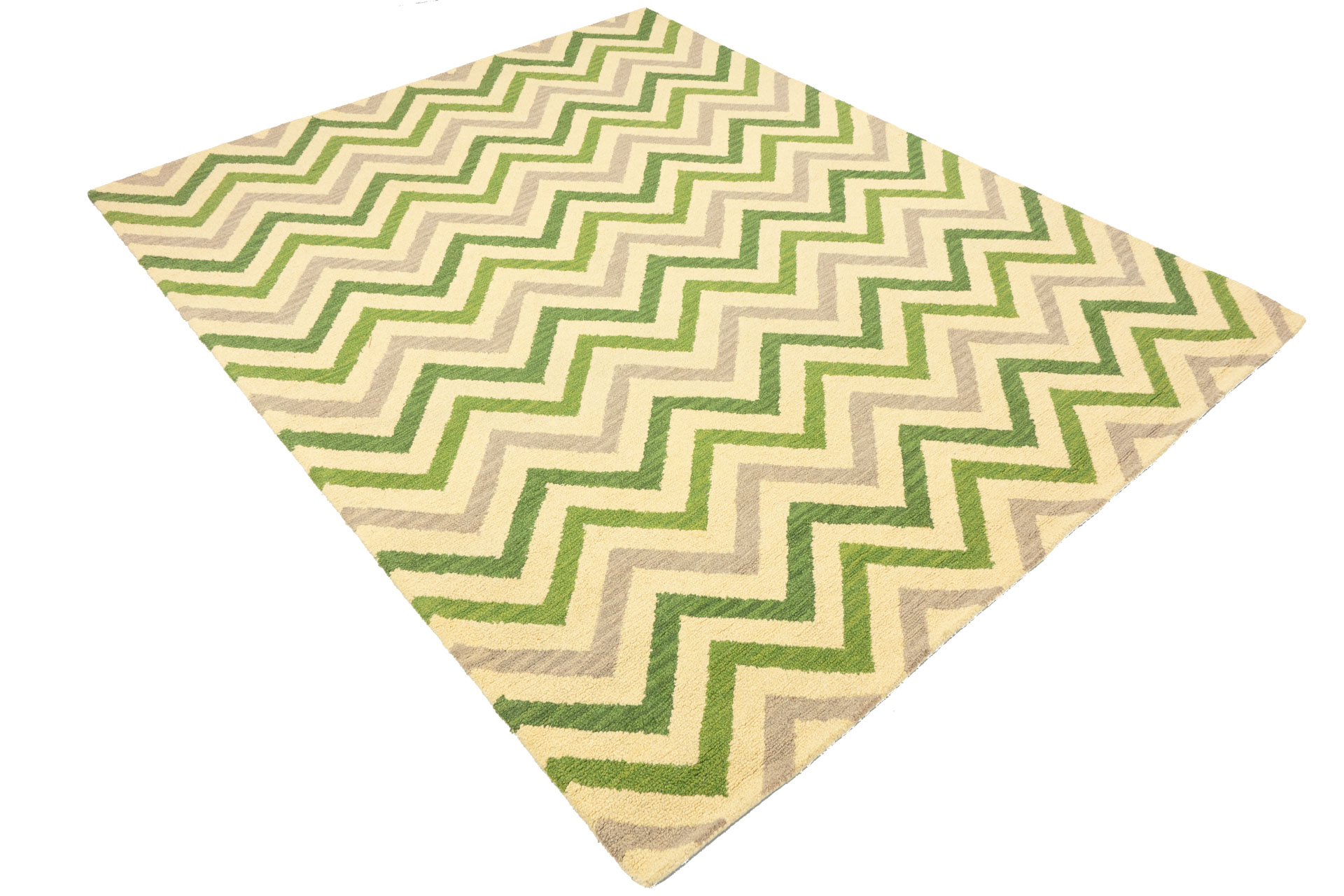 Handgefertigter Teppich 300x240 Handgetuftet Handarbeit 240x300 Beige Geometrisch