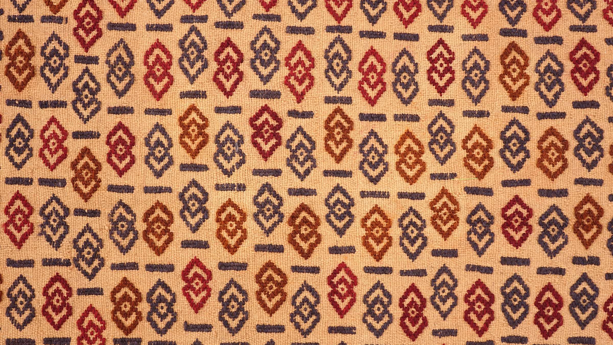 Afghan Kelim Gol Barjasta Teppich 120x180 Handgewebt Gold Geometrisch Handarbeit Gewebt