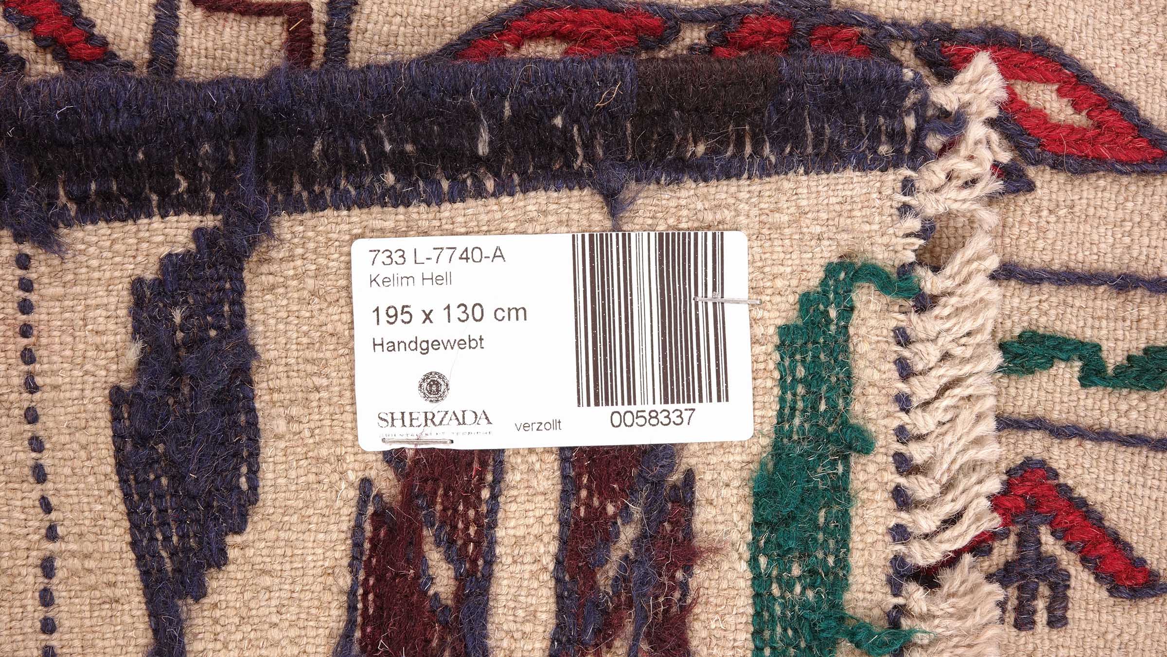 Afghan Kelim Gol Barjasta Teppich 140x200 Handgewebt Beige Geometrisch Handarbeit