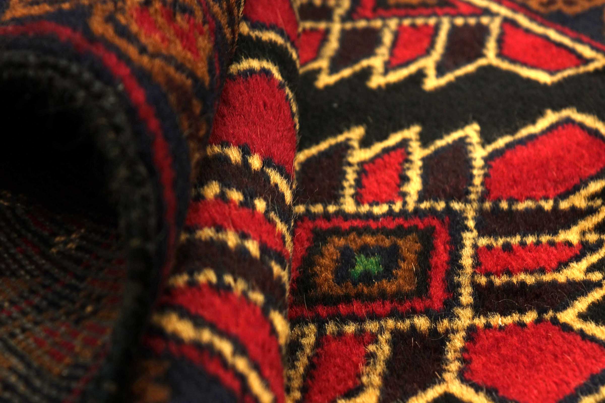 Afghan Belutsch Baluch 100x190 Handgeknüpft Orientteppich Schwarz