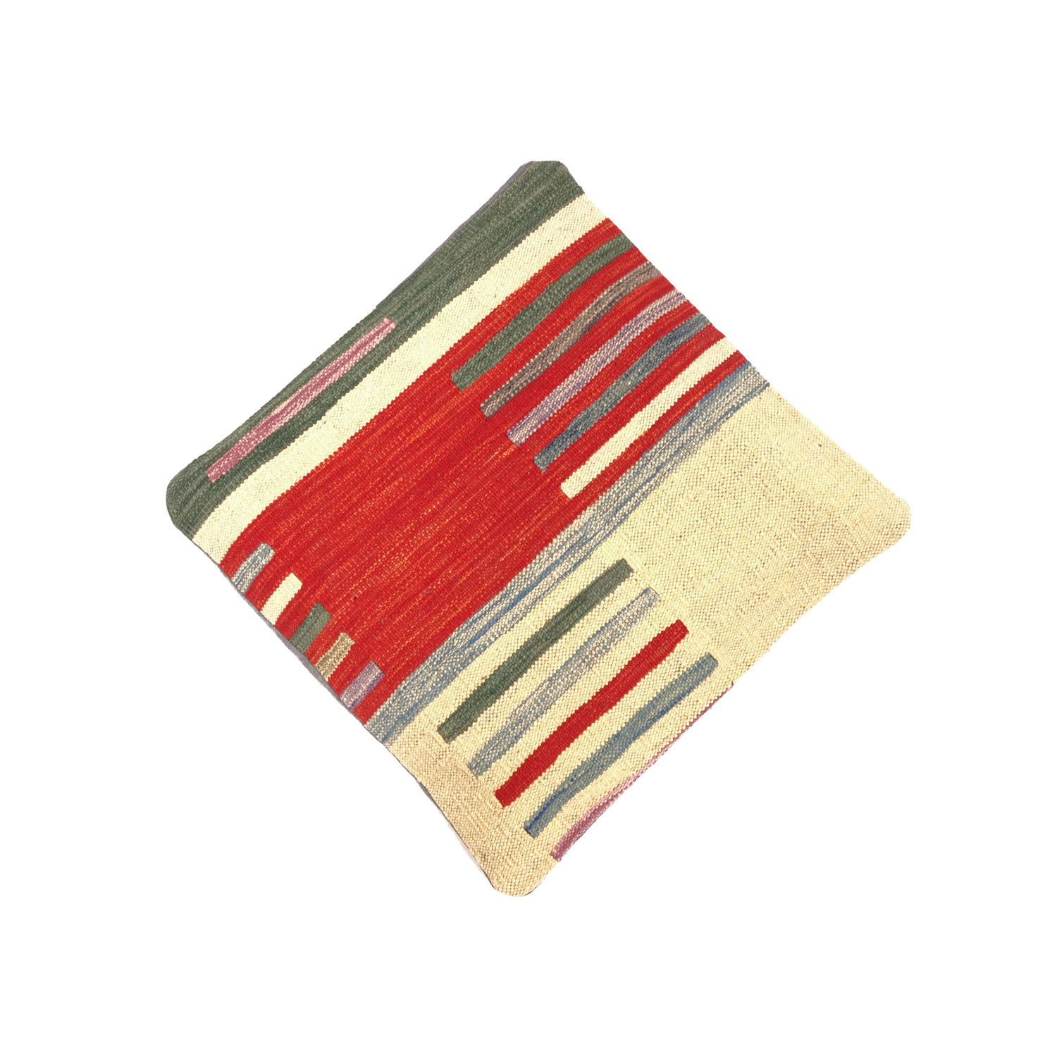 Kelim Afghan Maimana Kissenbezug Kissenhülle Poshti Teppich 50x50 Handgewebt