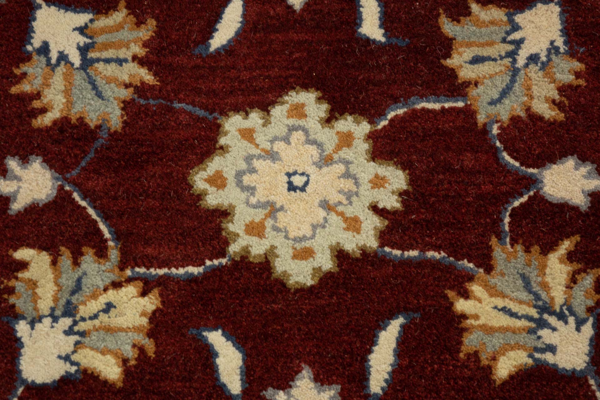 Handgefertigter Teppich 250x300 Rot Floral Handarbeit Handtuft Modern