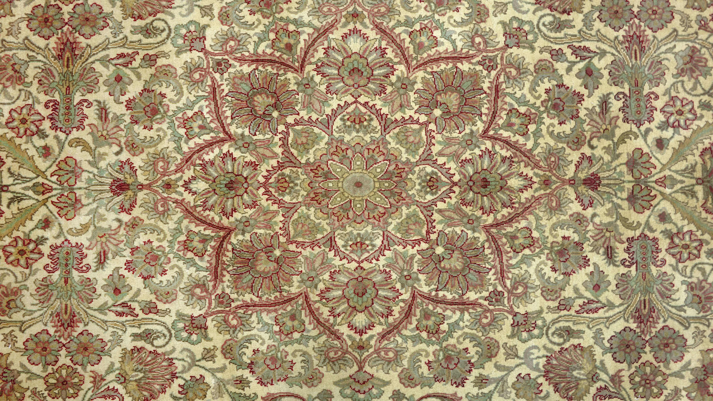 Pakistan Ziegler Ferahan Teppich 250x350 Handgeknüpft Beige Floral Orient Kurzflor