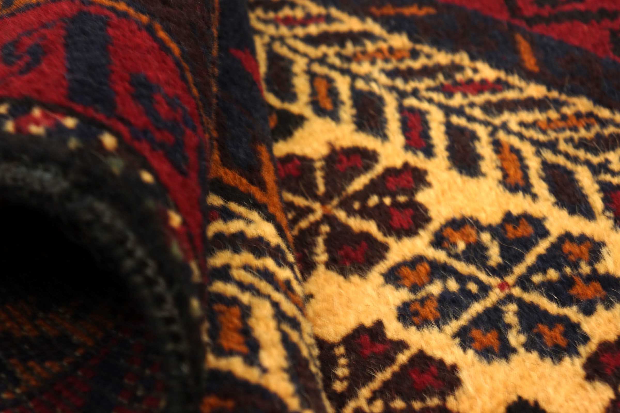 Afghan Belutsch Baluch 100x210 Handgeknüpft Orientteppich Beige Geometrisch