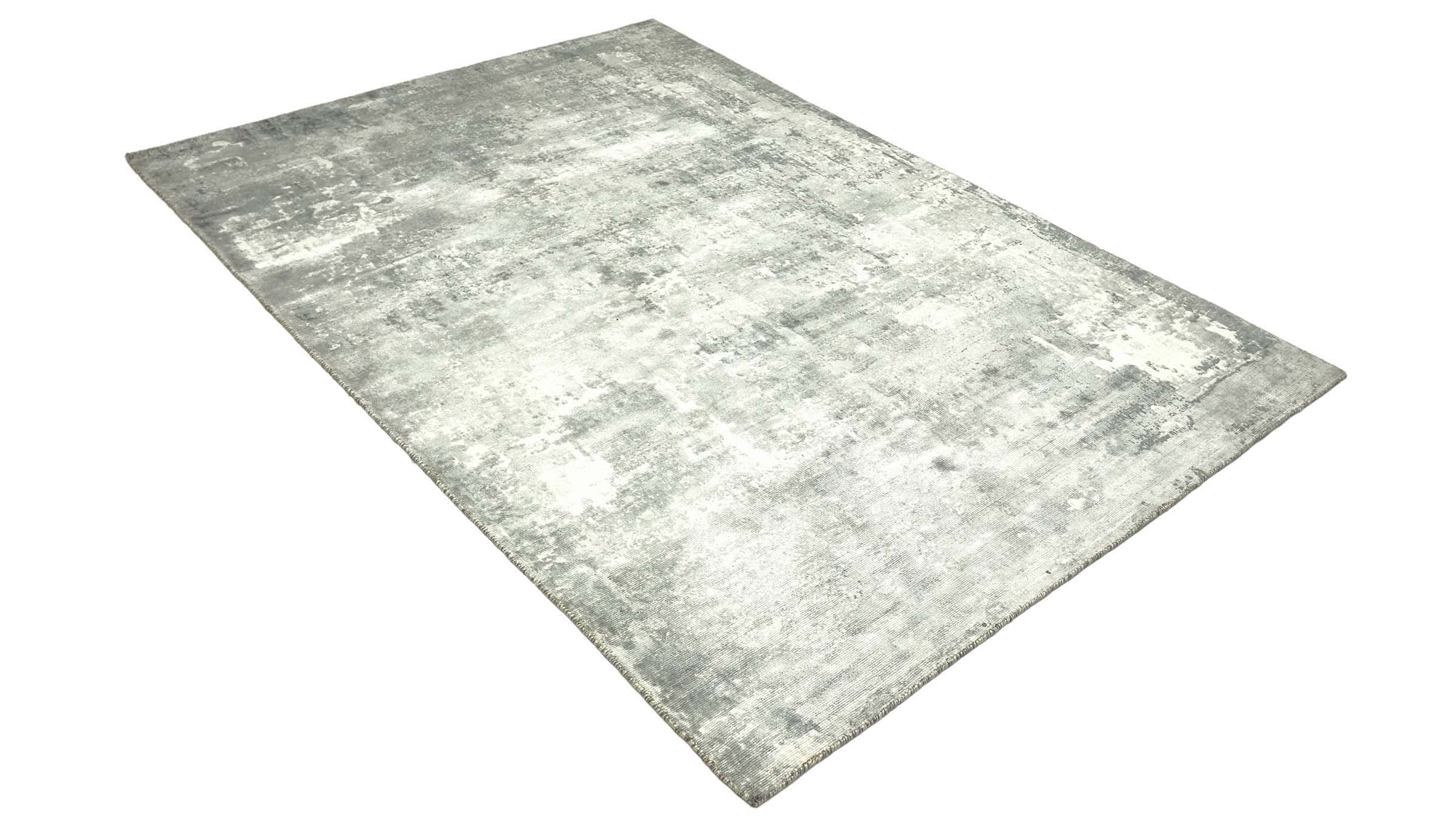 Handloom Vintage 230x160 Handgewebt Teppich 160x230 Grau Abstrakt Handarbeit Orient