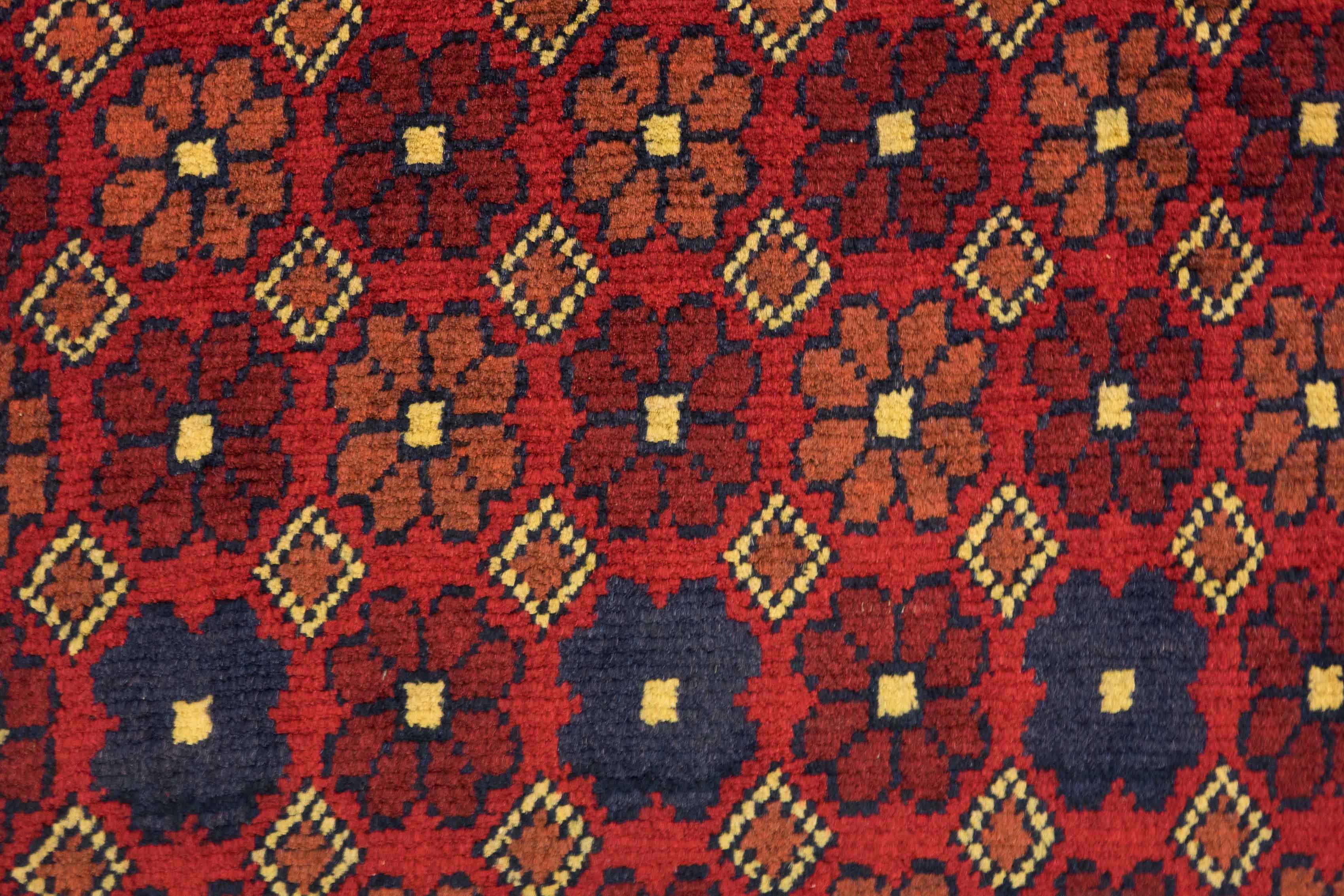 Afghan Khal Mohammadi 50x100 Handgeknüpft Teppich Braun Geometrisch Muster