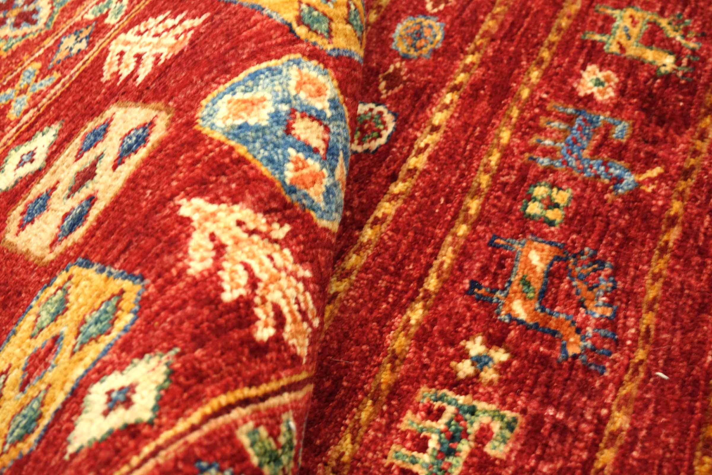 Afghan Khorjin Shaal 170x240 Handgeknüpft Orientteppich Rot Streifen Wolle