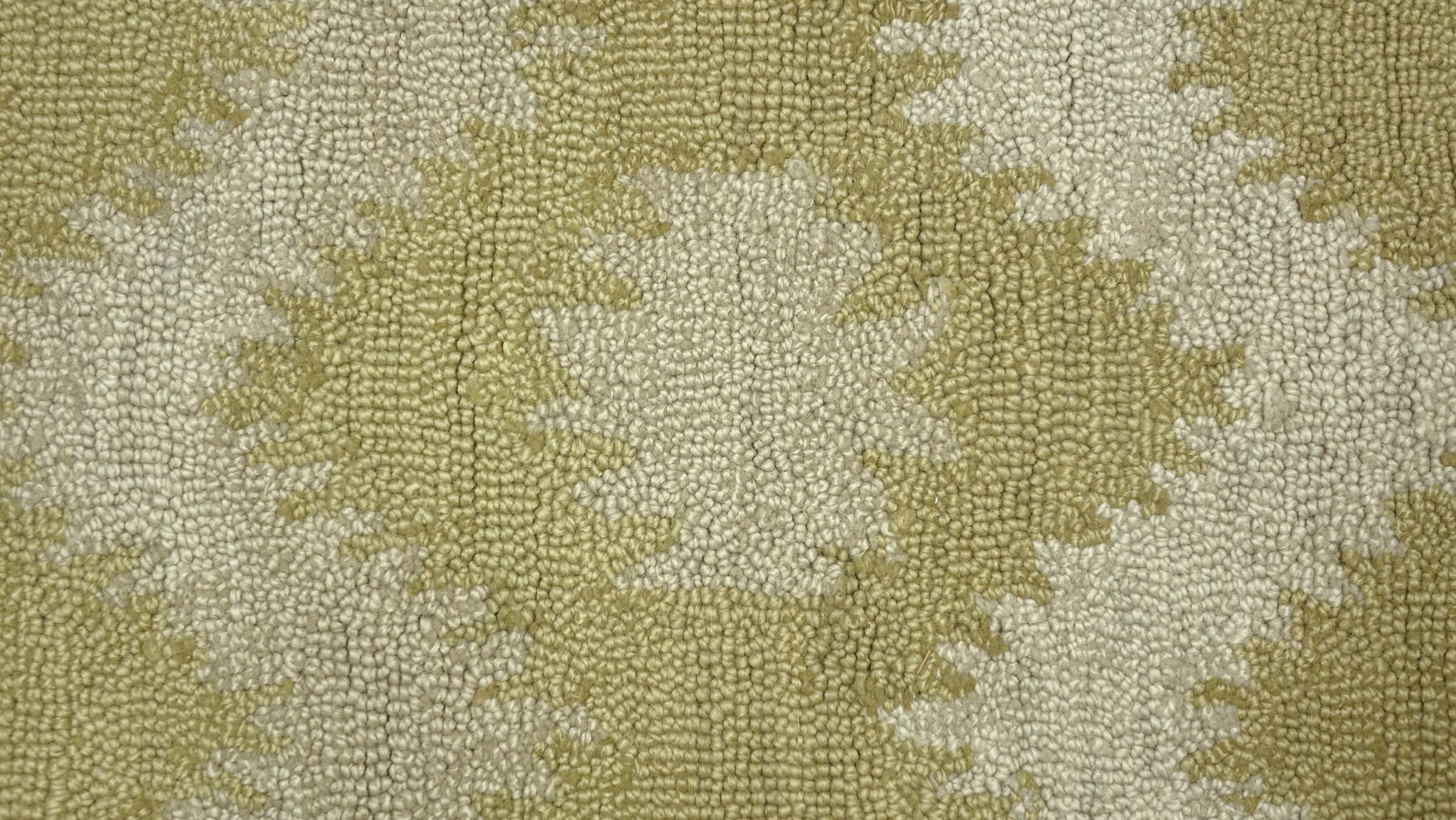 Handgefertigter Teppich 120x180 Gold Durchgemustert Handarbeit Handtuft Modern