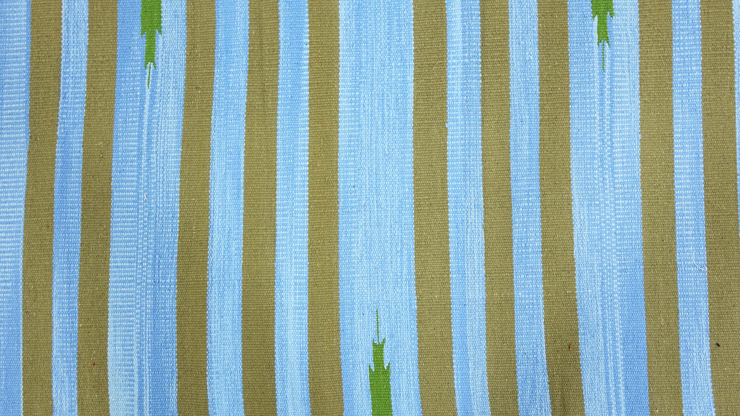 Knallbunter Kelim Teppich 60x120 Handgewebt Mehrfarbig Gestreift Handarbeit Gewebt