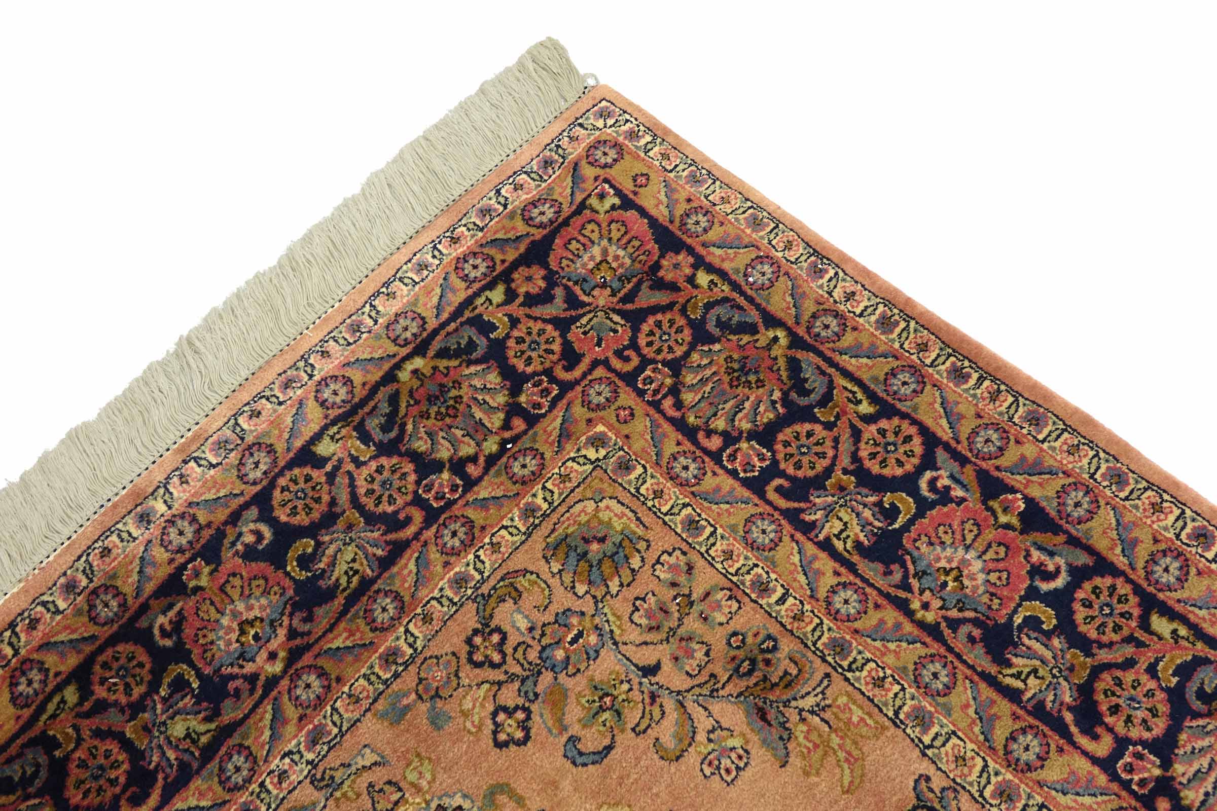 Sarough Teppich 180x280 Handgeknüpft Rosa Floral Wolle Kurzflor Rug