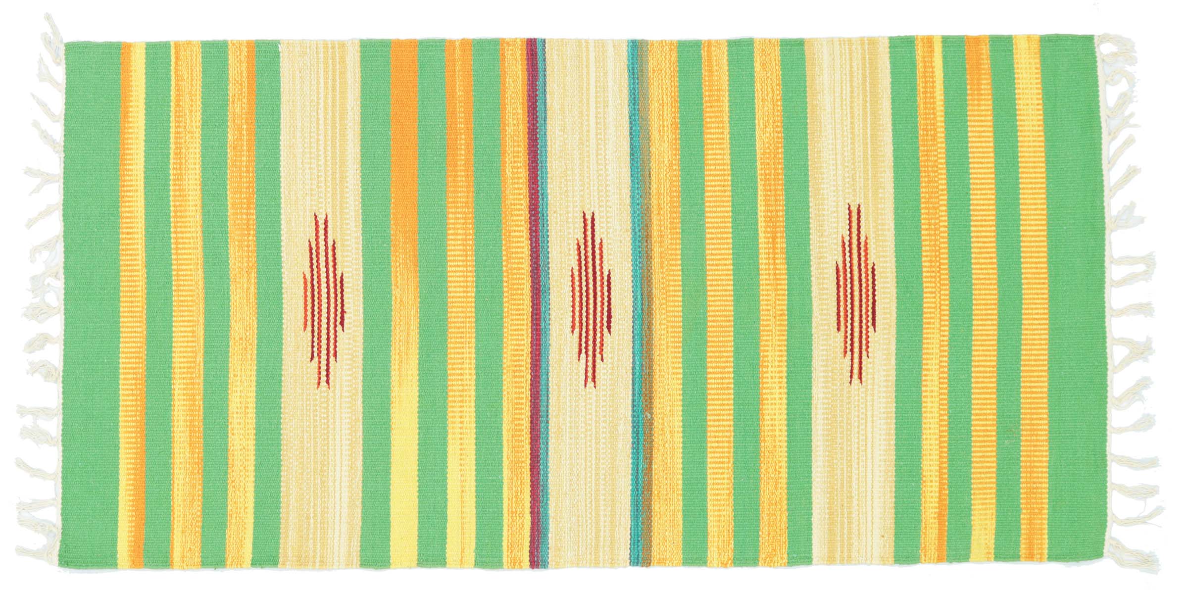 Knallbunter Kelim Teppich 60x120 Handgewebt Mehrfarbig Streifen Handarbeit Gewebt