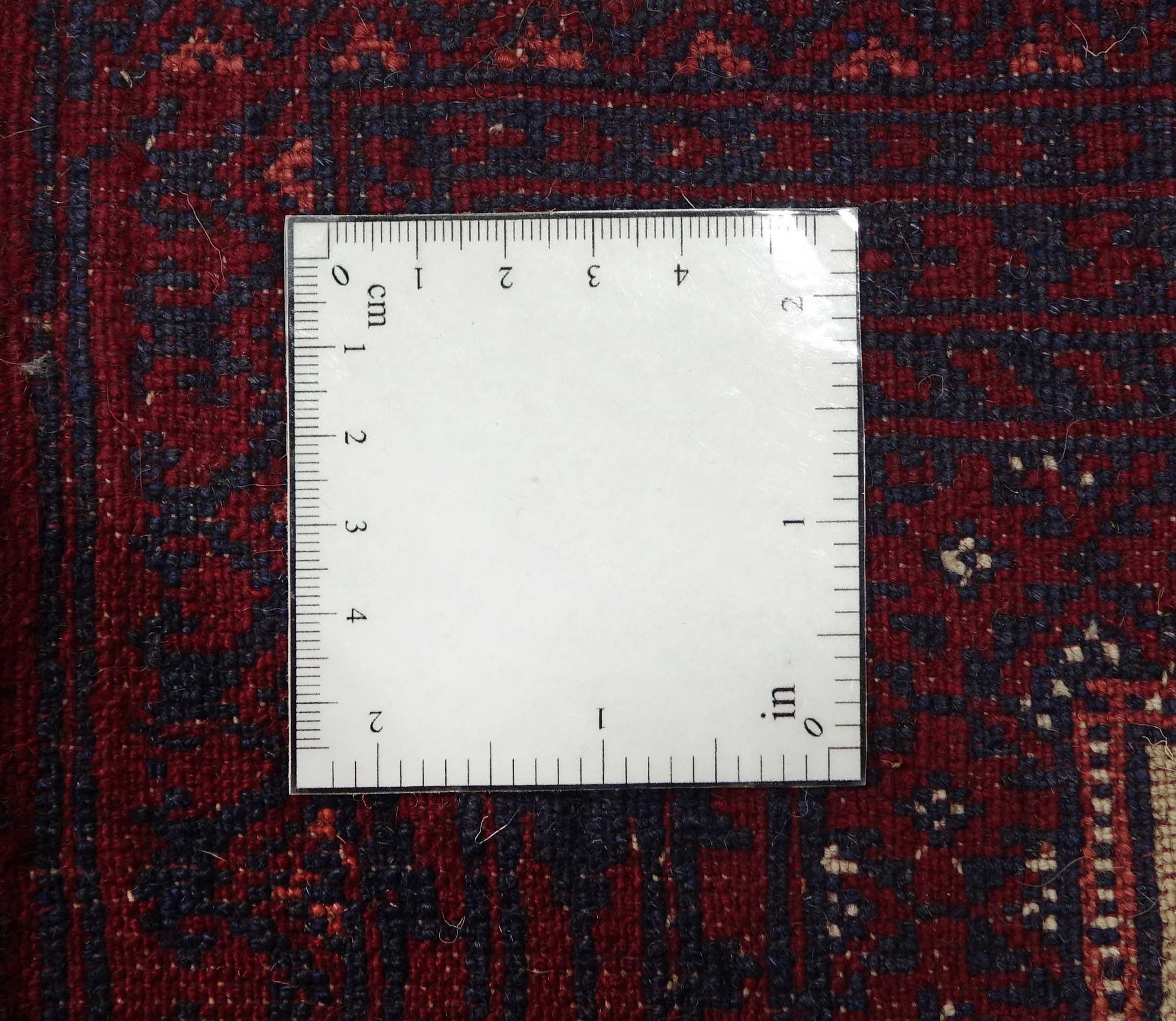 Afghan Teppich 130x180 Handgeknüpft Beige Geometrisch Orient Kurzflor Wohnzimmer