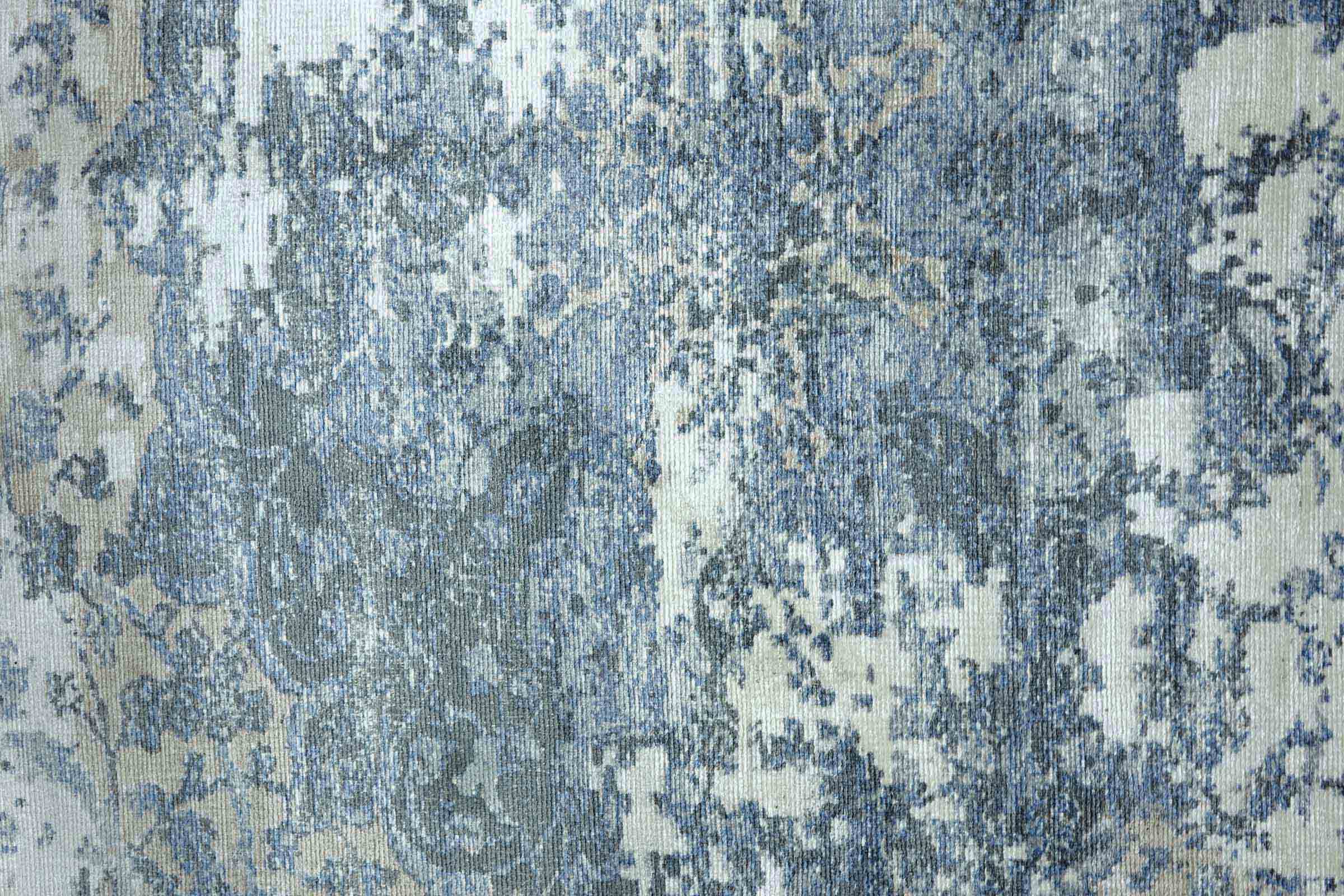 Handloom Vintage 240x170 Handgewebt Teppich 170x240 Blau Abstrakt Handarbeit Orient