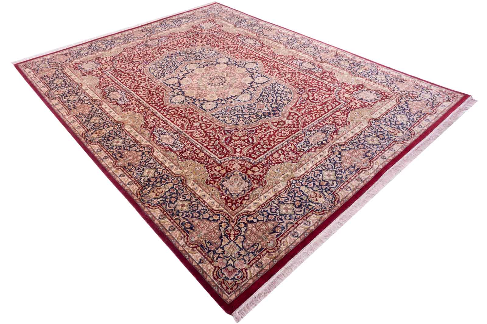 Afghan Chobi Ziegler Fein 280x370 Handgeknüpft Teppich Rot Medaillon Kurzflor