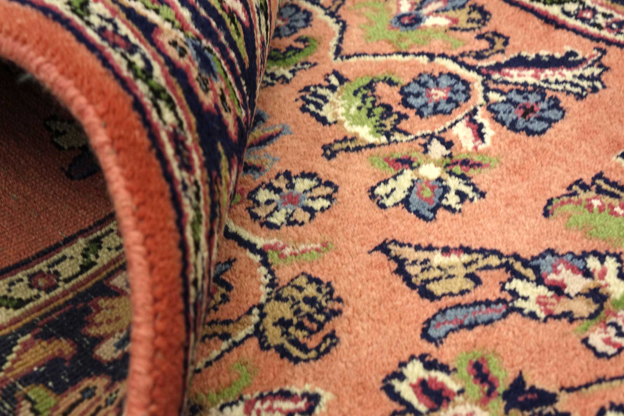 Sarough Teppich 100x200 Handgeknüpft Beige Floral Wolle Kurzflor Rug