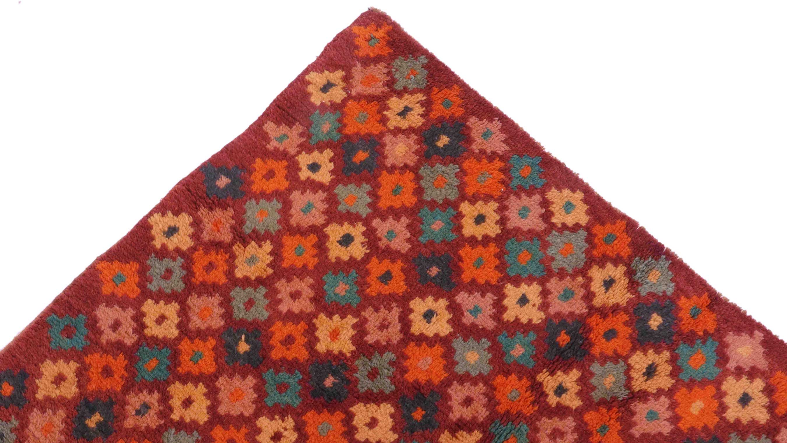 Gabbeh Teppich 120x170 Handgeknüpft Braun Durchgemustert Orientalisch UNIKAT Kurzflor