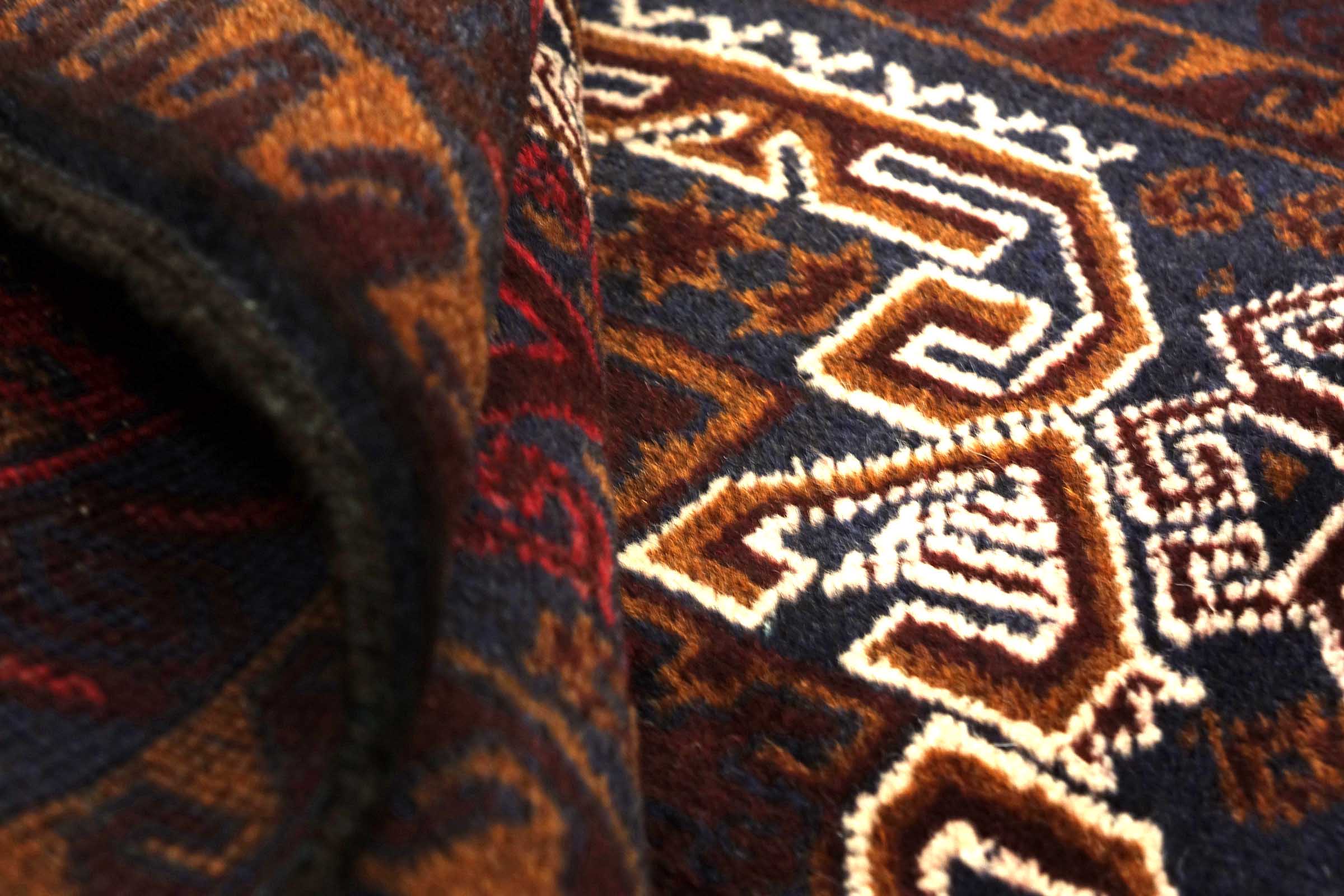 Afghan Belutsch Baluch 110x190 Handgeknüpft Orientteppich Dunkelblau