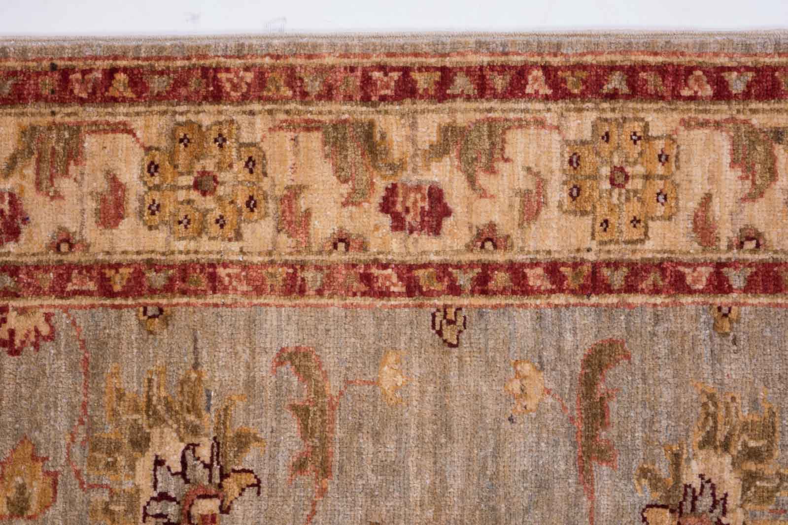 Afghan Chobi Ziegler 100x150 Handgeknüpft Teppich Grün Blumenmuster Kurzflor