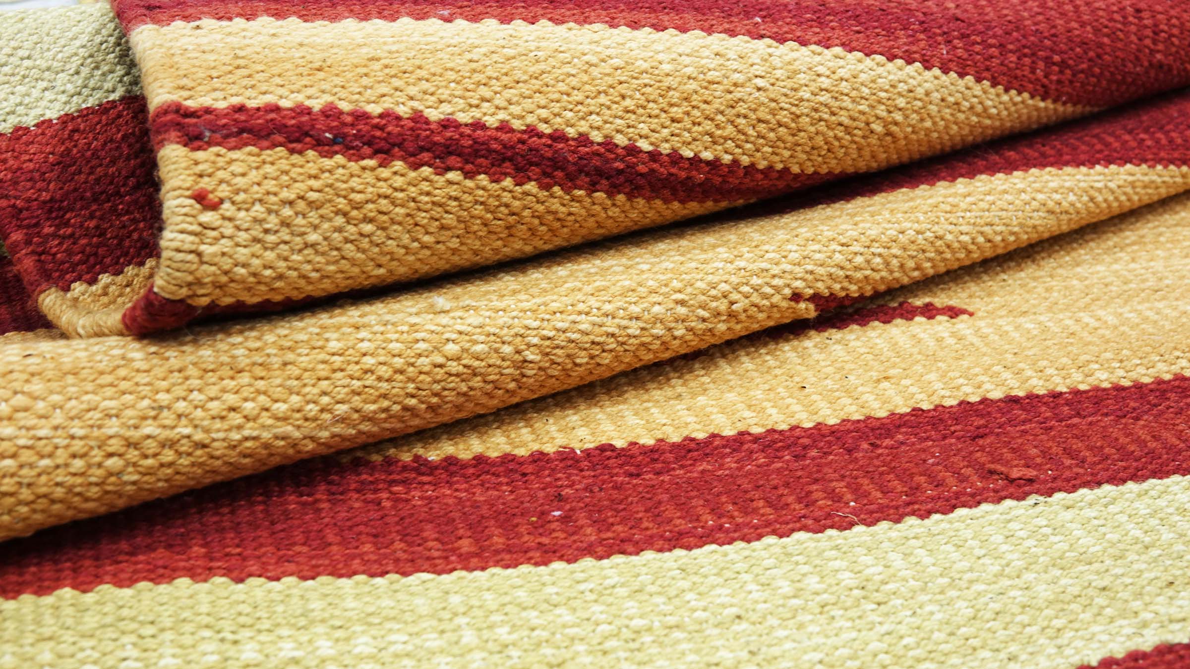 Knallbunter Kelim Teppich 60x120 Handgewebt Mehrfarbig Streifen Handarbeit Gewebt