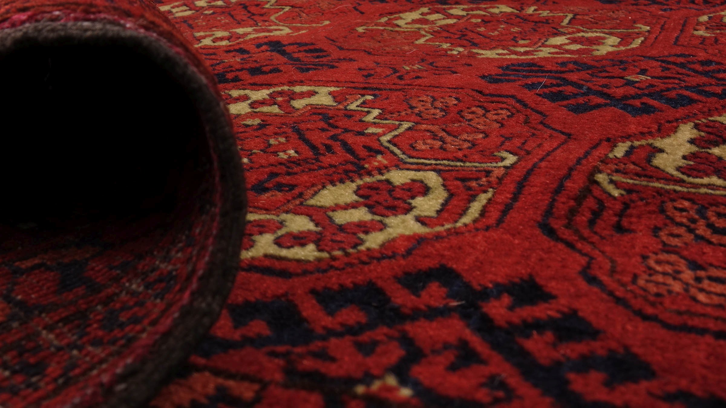 Afghan Teppich Turkmene 200x300 Handgeknüpft Rot Geometrisch Orientalisch UNIKAT