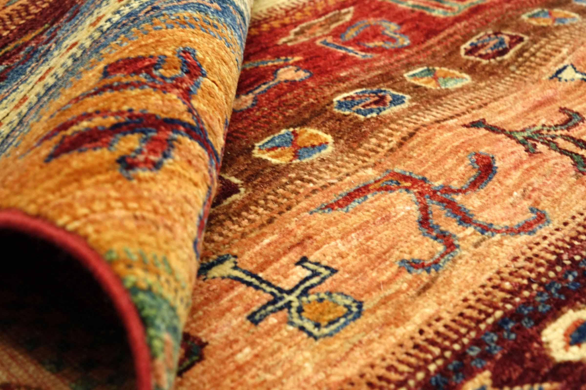 Afghan Khorjin Shaal 200x300 Handgeknüpft Orientteppich Rot Bildmotive Wolle