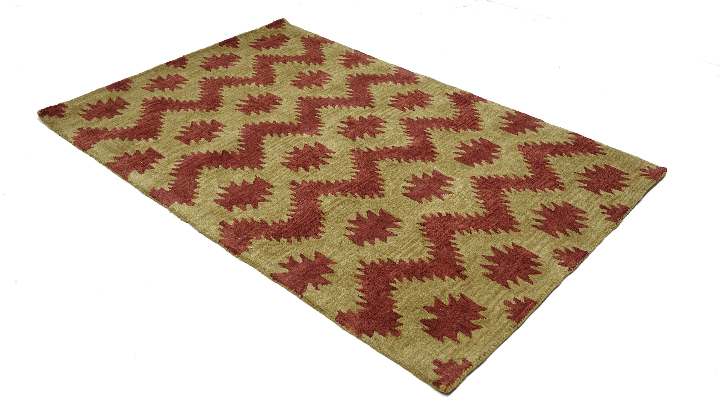 Handgefertigter Teppich 100x150 & 120x180 Beige Durchgemustert Handarbeit Modern