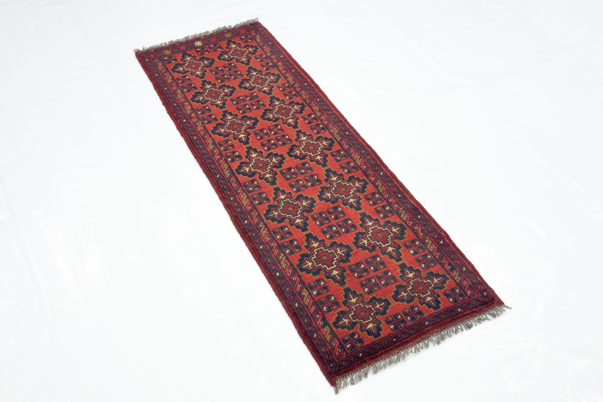 Afghan Khal Mohammadi 50x150 Handgeknüpft Teppich Läufer Braun Geometrisch