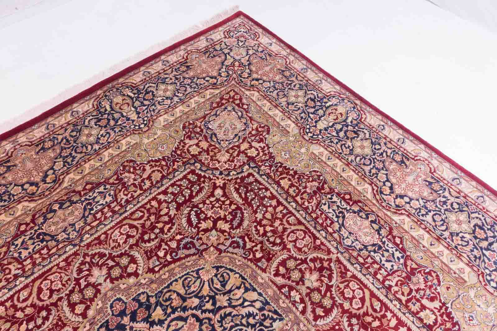 Afghan Chobi Ziegler Fein 280x370 Handgeknüpft Teppich Rot Medaillon Kurzflor