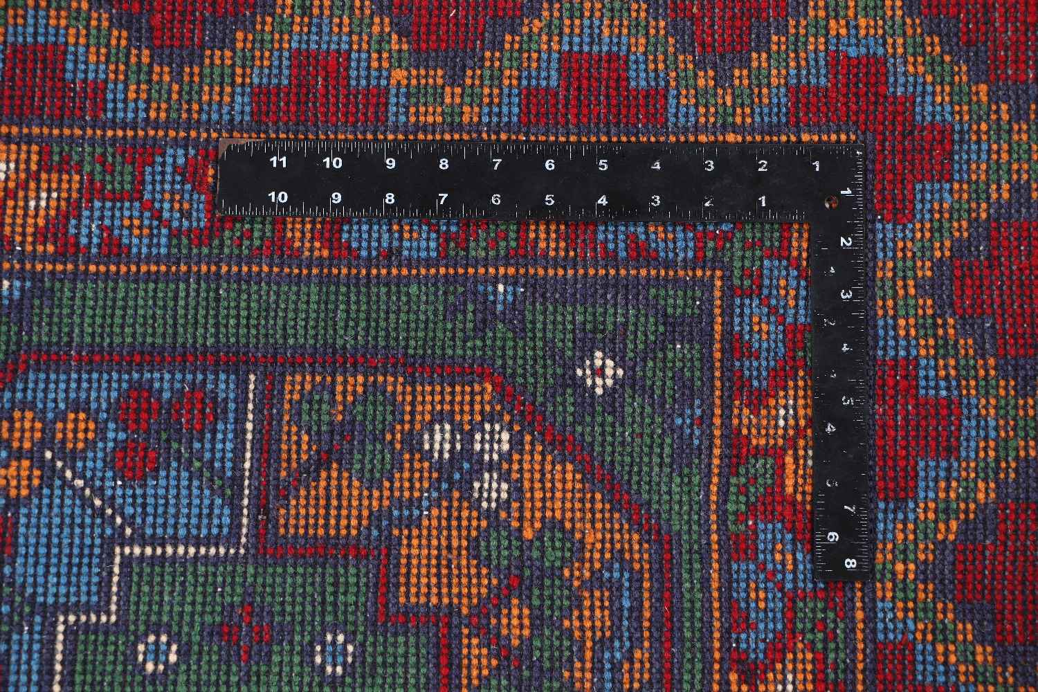 Afghan Akcha Rang Dar Teppich 150x200 Handgeknüpft Grün Durchgemustert Orient Kurzflor