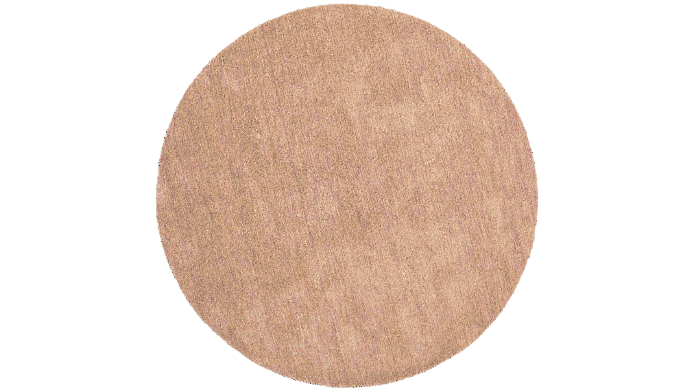 Wool Rug Gabbeh UNI 120x120 Handwoven Round Beige Plain Handcrafted Room