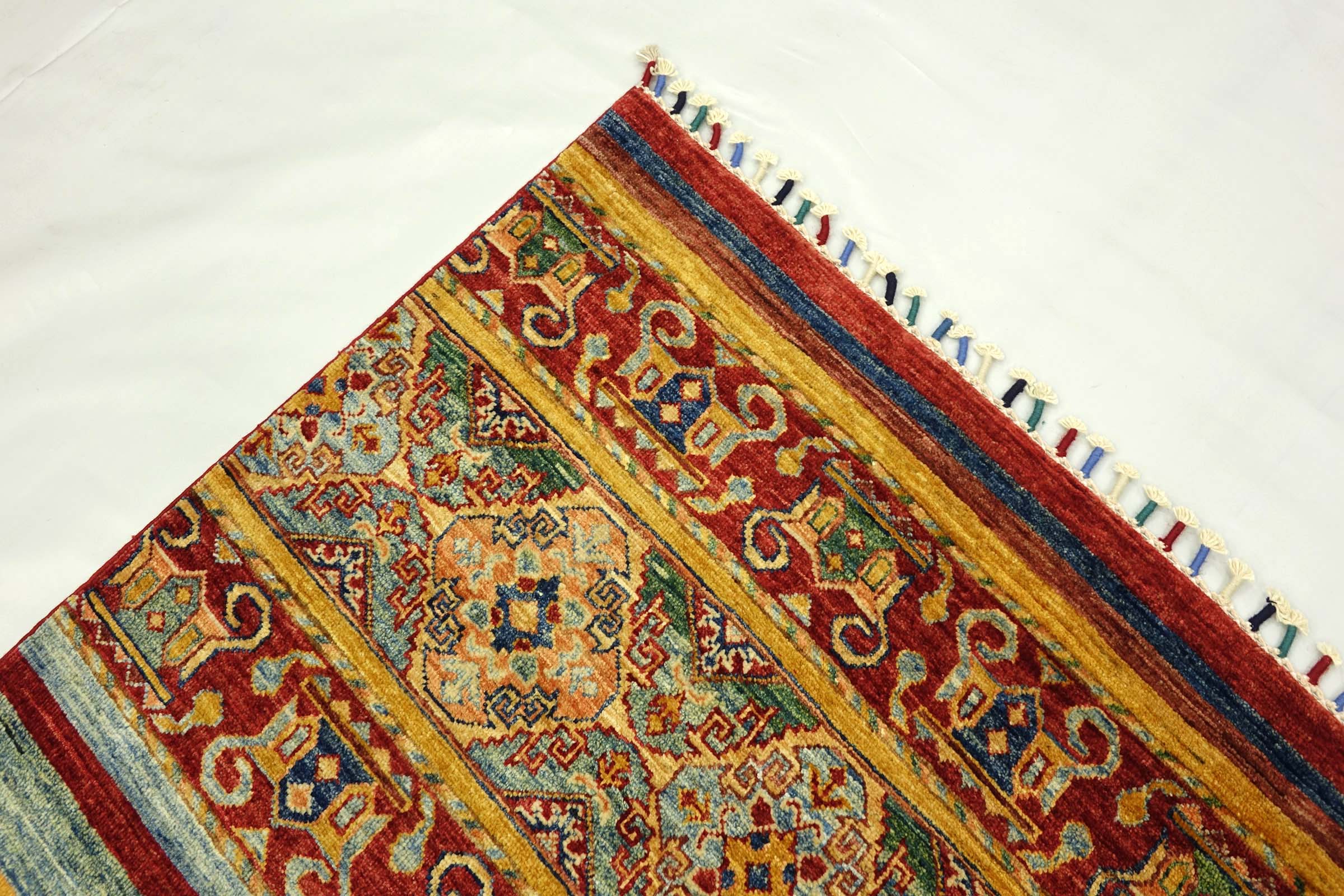 Afghan Khorjin Shaal 150x190 Handgeknüpft Orientteppich Rot Floral Wolle