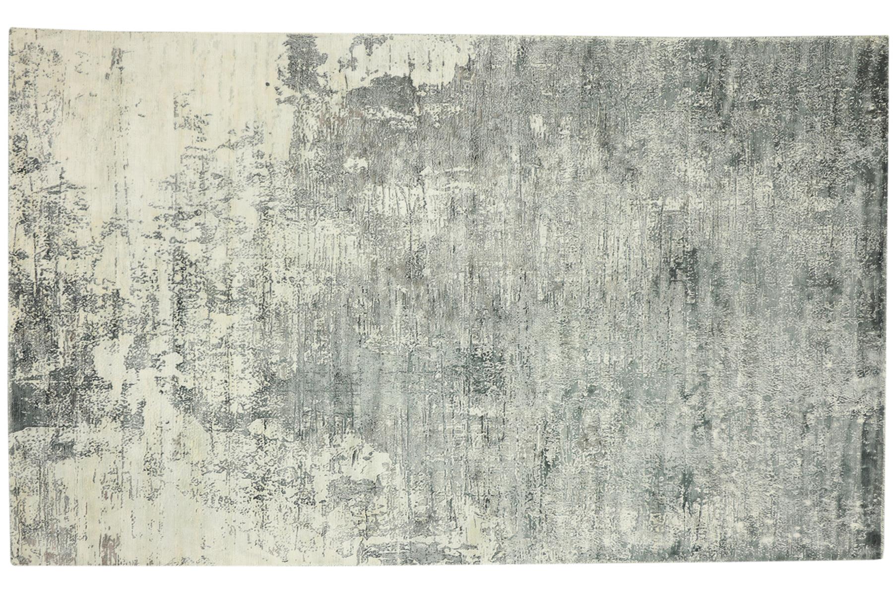 Handloom Vintage 230x160 Handgewebt Teppich 160x230 Grau Abstrakt Handarbeit Orient