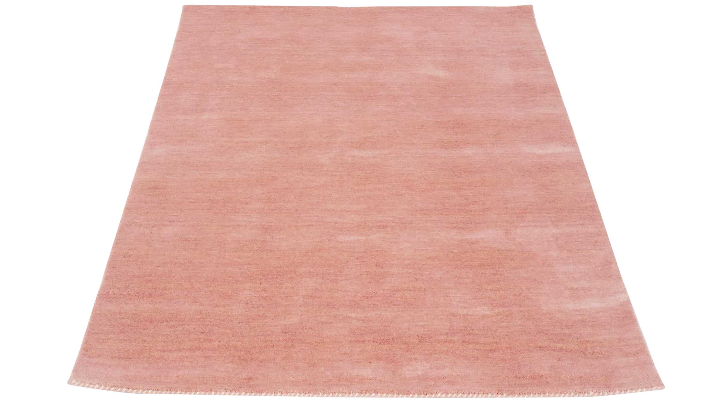 Wool carpet Gabbeh UNI 80x150 handwoven pink plain handwork room