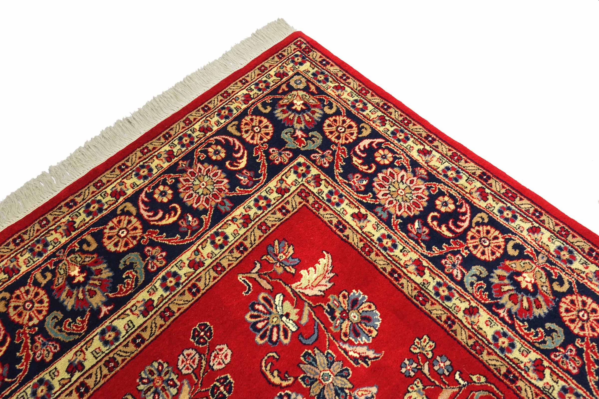 Sarough Teppich 250x300 Handgeknüpft Rot Floral Wolle Kurzflor Rug