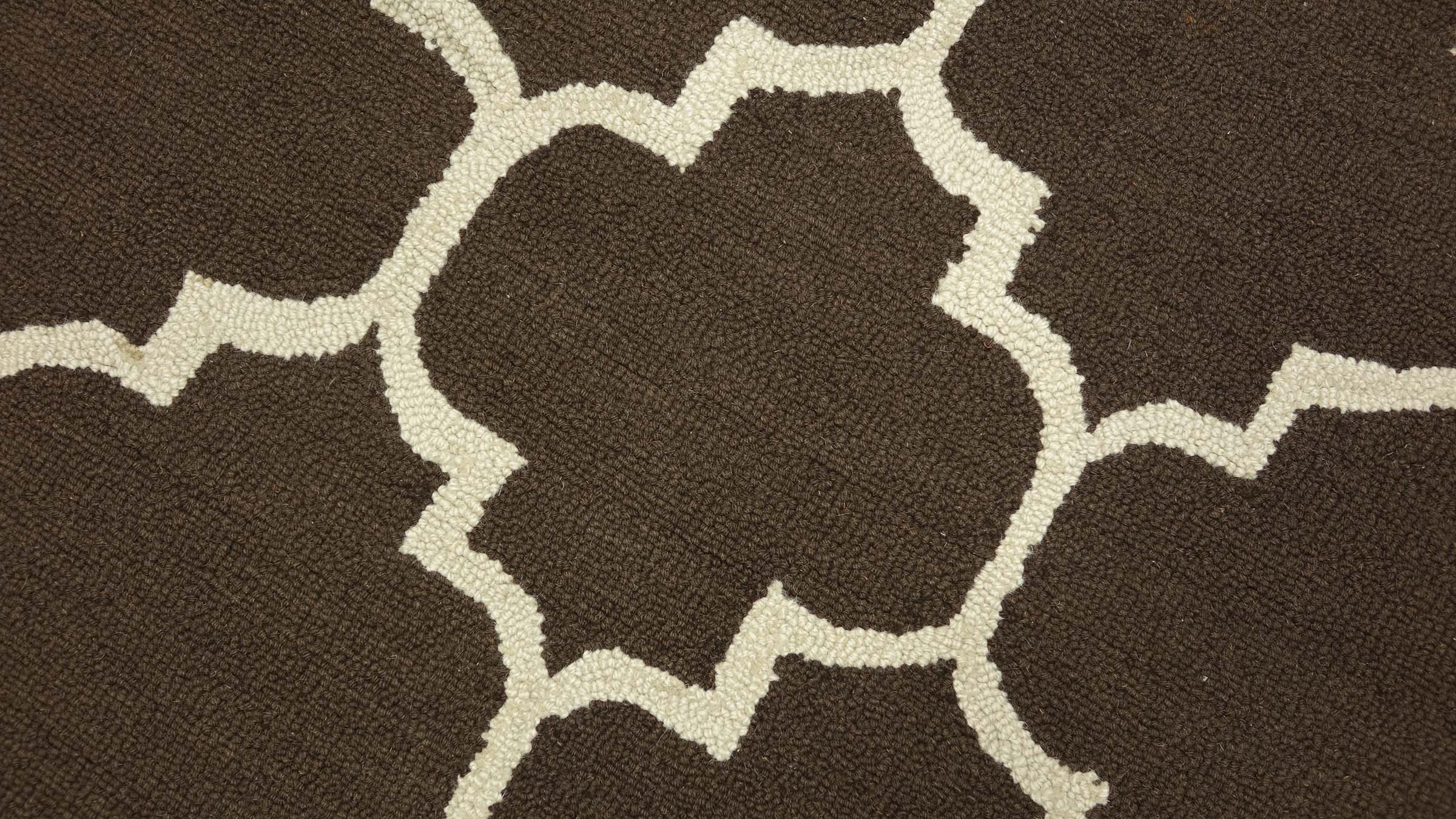 Carpet Moroccan Design 120x180 Brown Ornaments Hand Tufted Modern